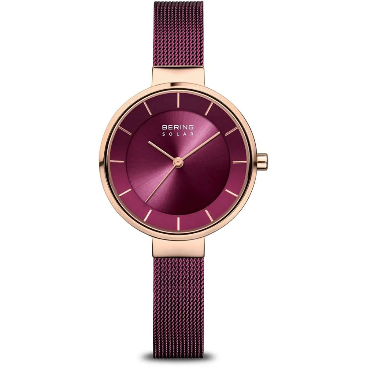 Bering Damen Uhr Armbanduhr Classic Solar - 14631-969 Meshband