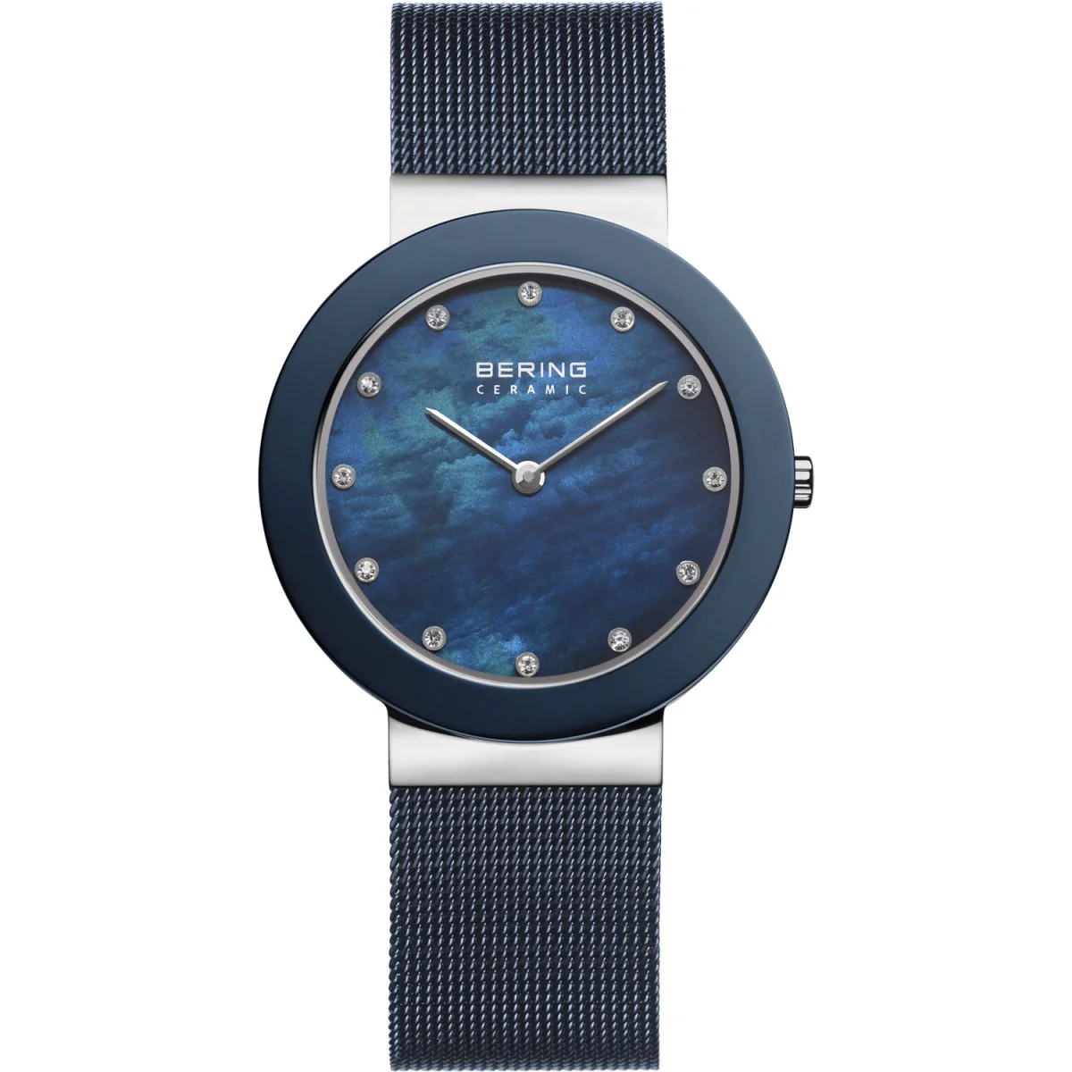 Bering Damen Uhr Armbanduhr Slim Ceramic - 11435-387 Meshband