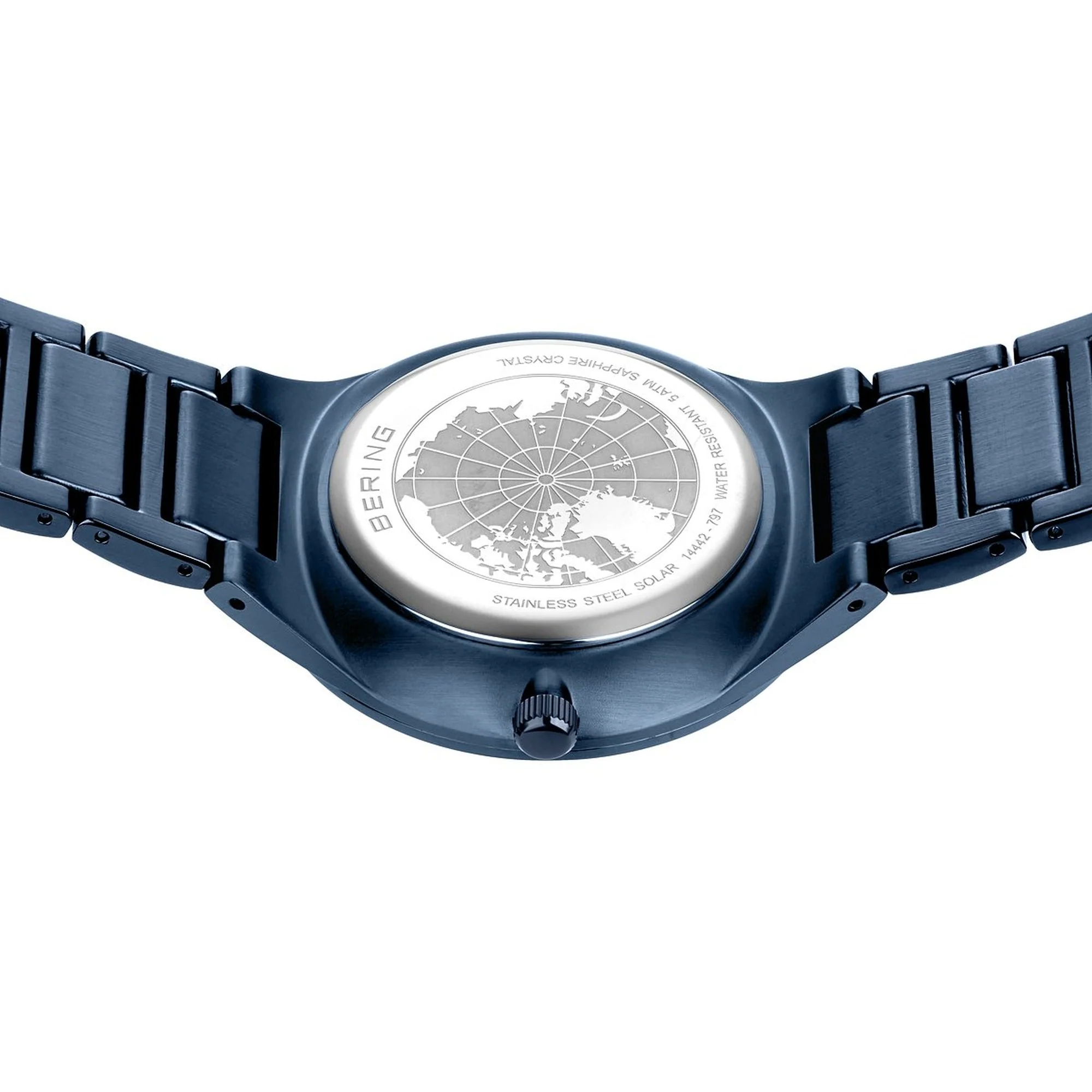 Bering Herren Uhr Armbanduhr Edelstahl blau 14442-797 Solar - Image 3