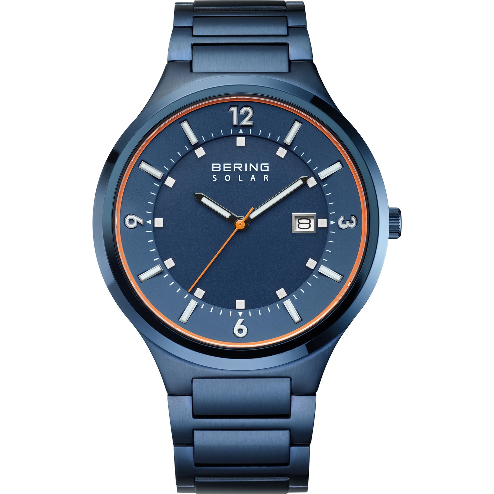 Bering Herren Uhr Armbanduhr Edelstahl blau 14442-797 Solar - Image 5