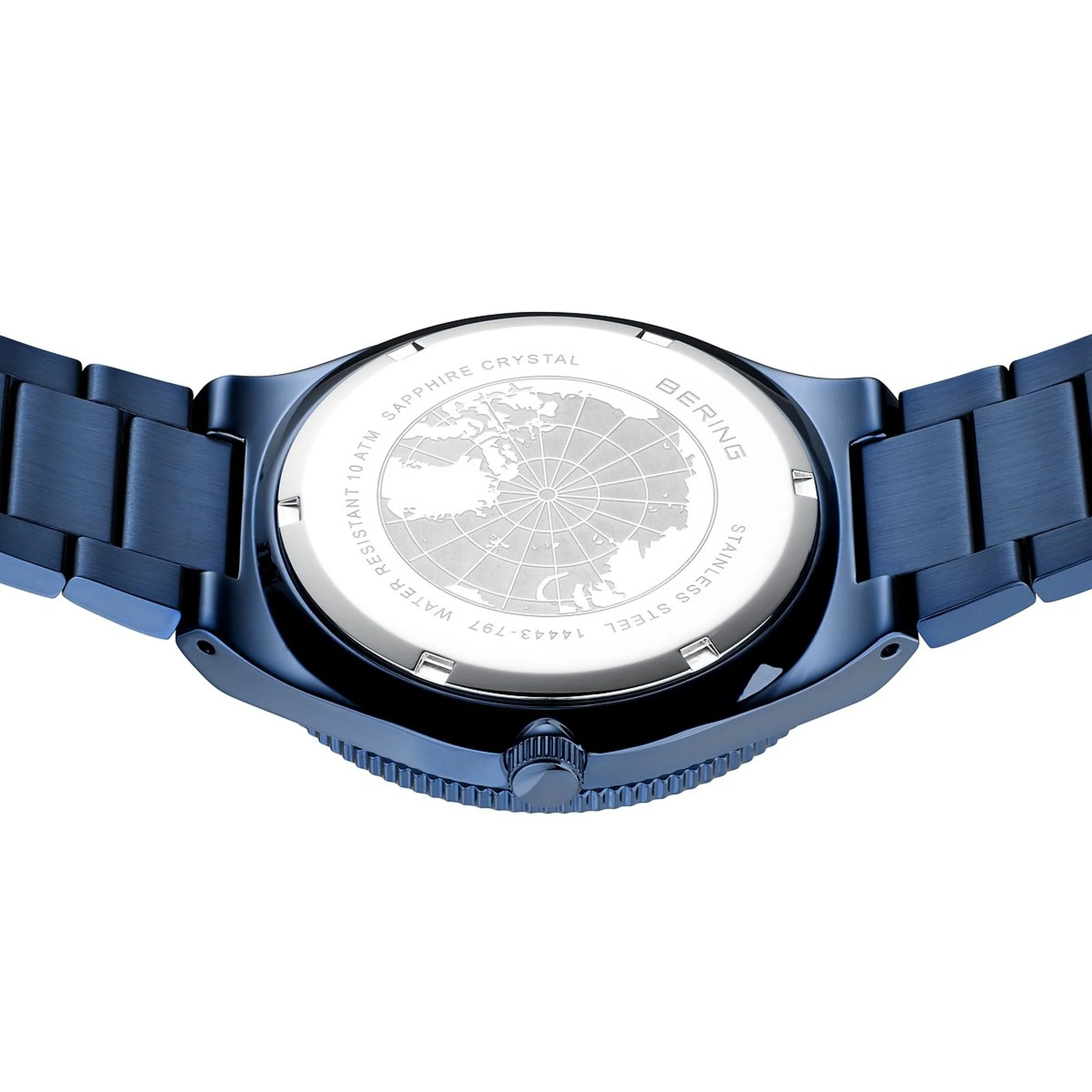 Bering Herren Uhr Armbanduhr Edelstahl blau 14443-797 Solar - Image 3