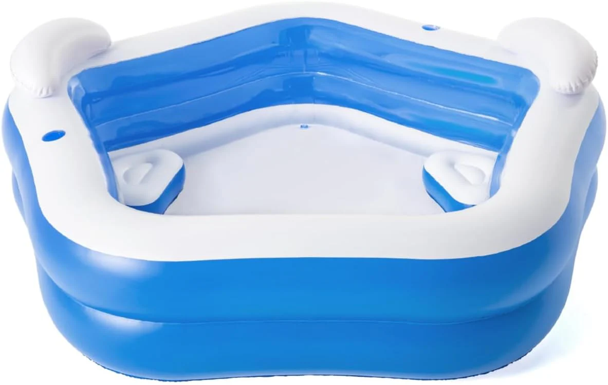 Bestway® Family Pool „Fun“, 213 x 206 x 69 cm, Aufstellpool für Familie & Garten, robust, blau