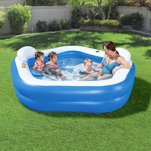 Bestway® Family Pool „Fun“, 213 x 206 x 69 cm, Aufstellpool für Familie & Garten, robust, blau - Image 2