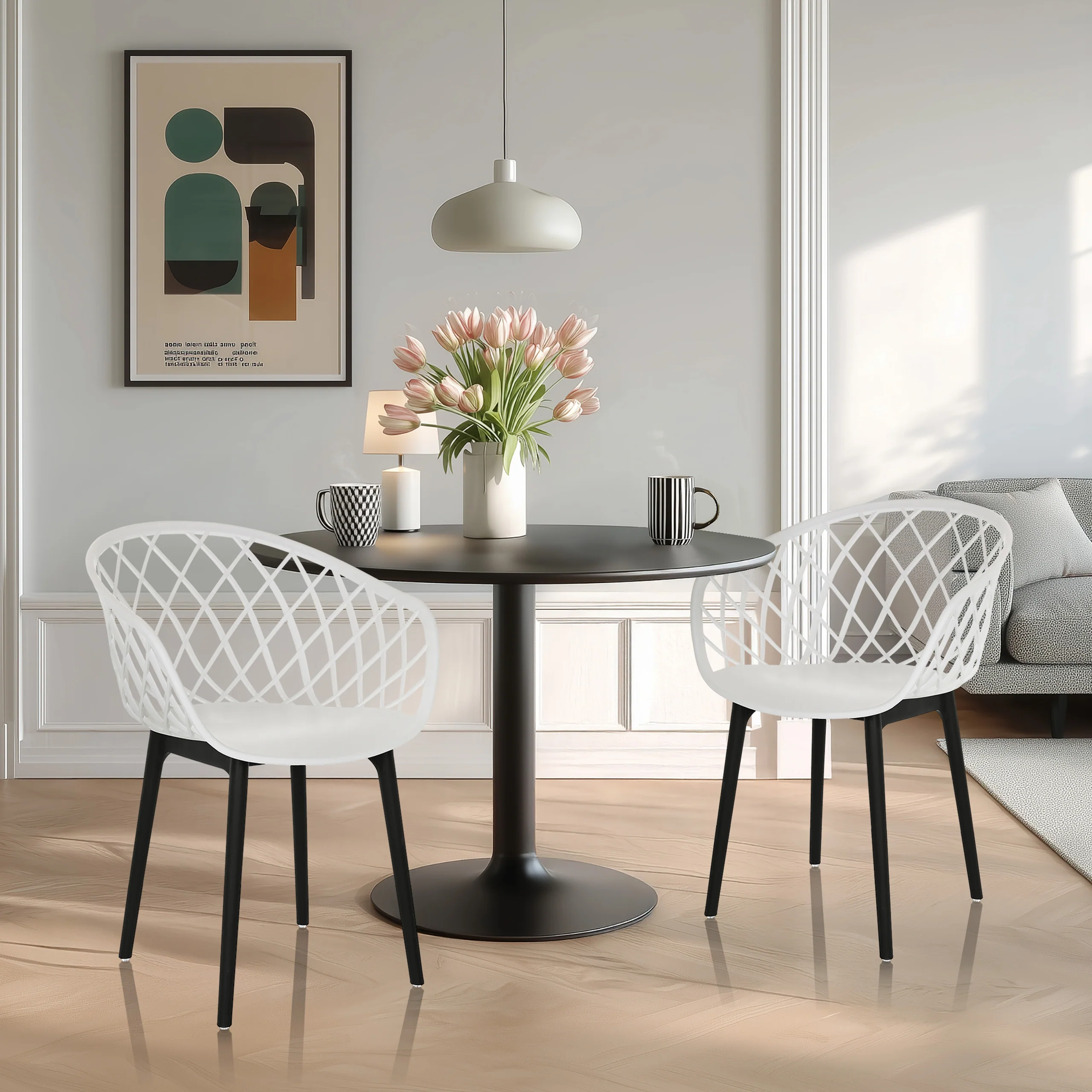 Besucherstuhl / Schalenstuhl BEGIO Kunststoff beige hjh OFFICE - Image 6