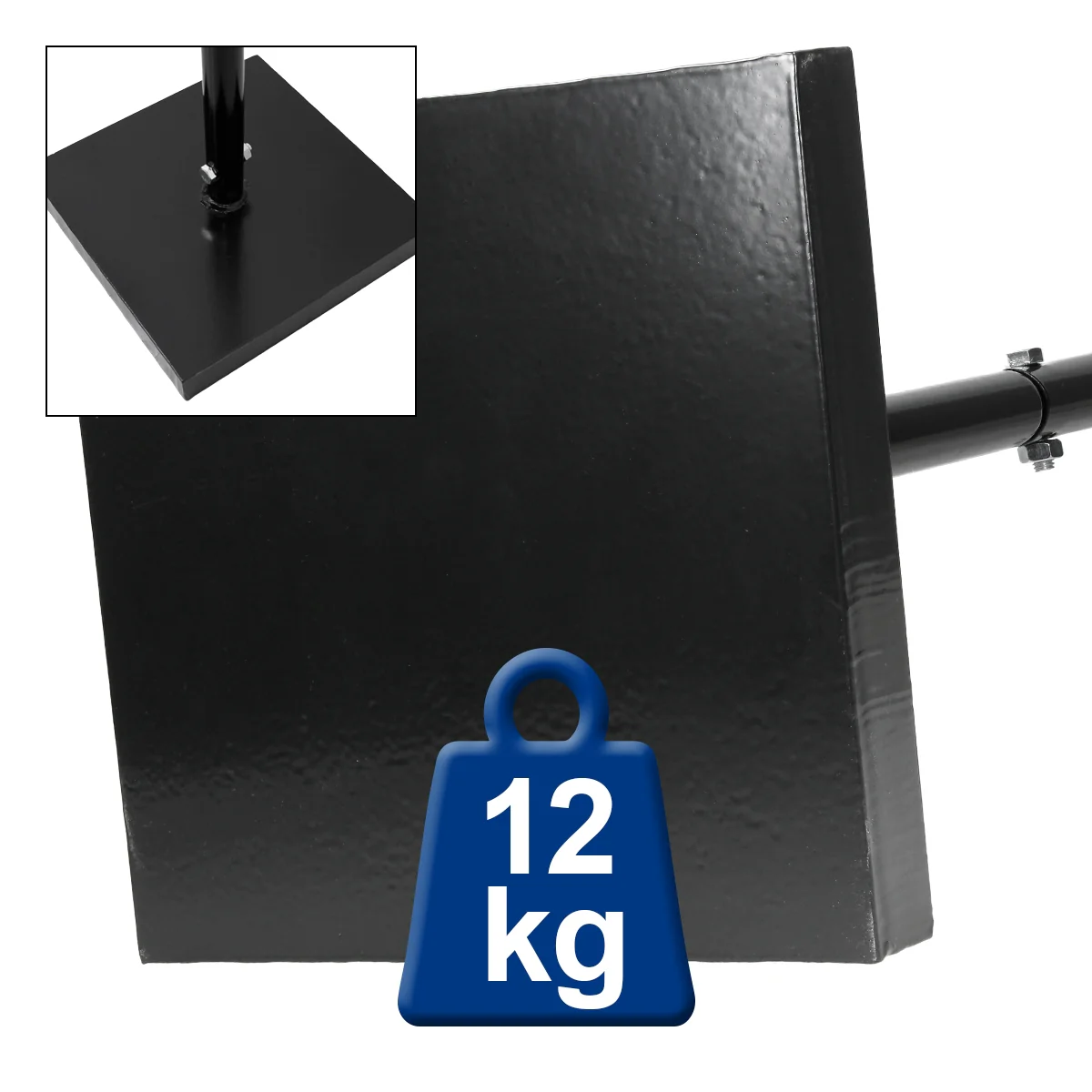 Betonstampfer 12 kg mit Gummierte T-Griff aus Stahl Schwarz lackiert 21x21 cm - Image 3
