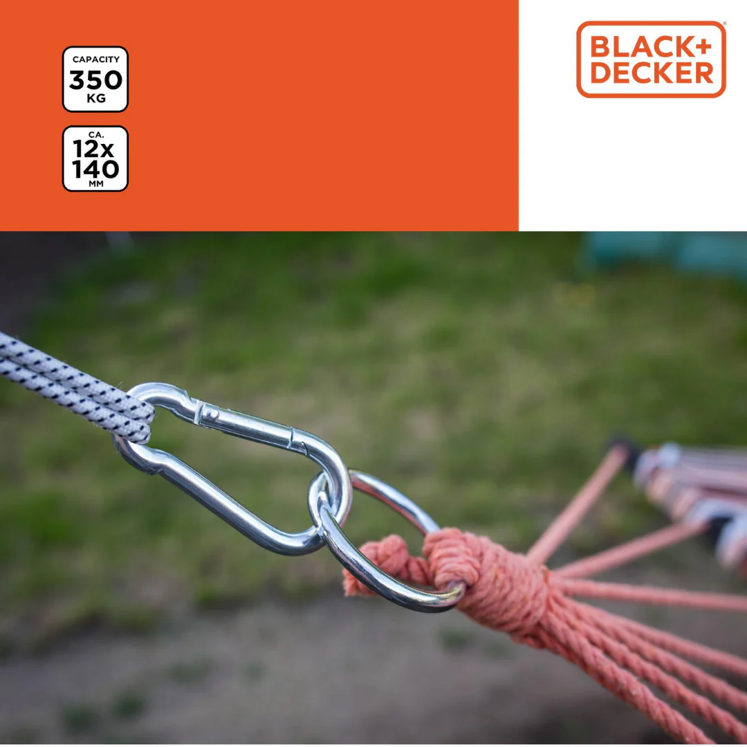 BLACK+DECKER 2 tlg Karabiner Haken 12x140mm 350 Kg Karabinerhaken Schnapphaken - Image 5