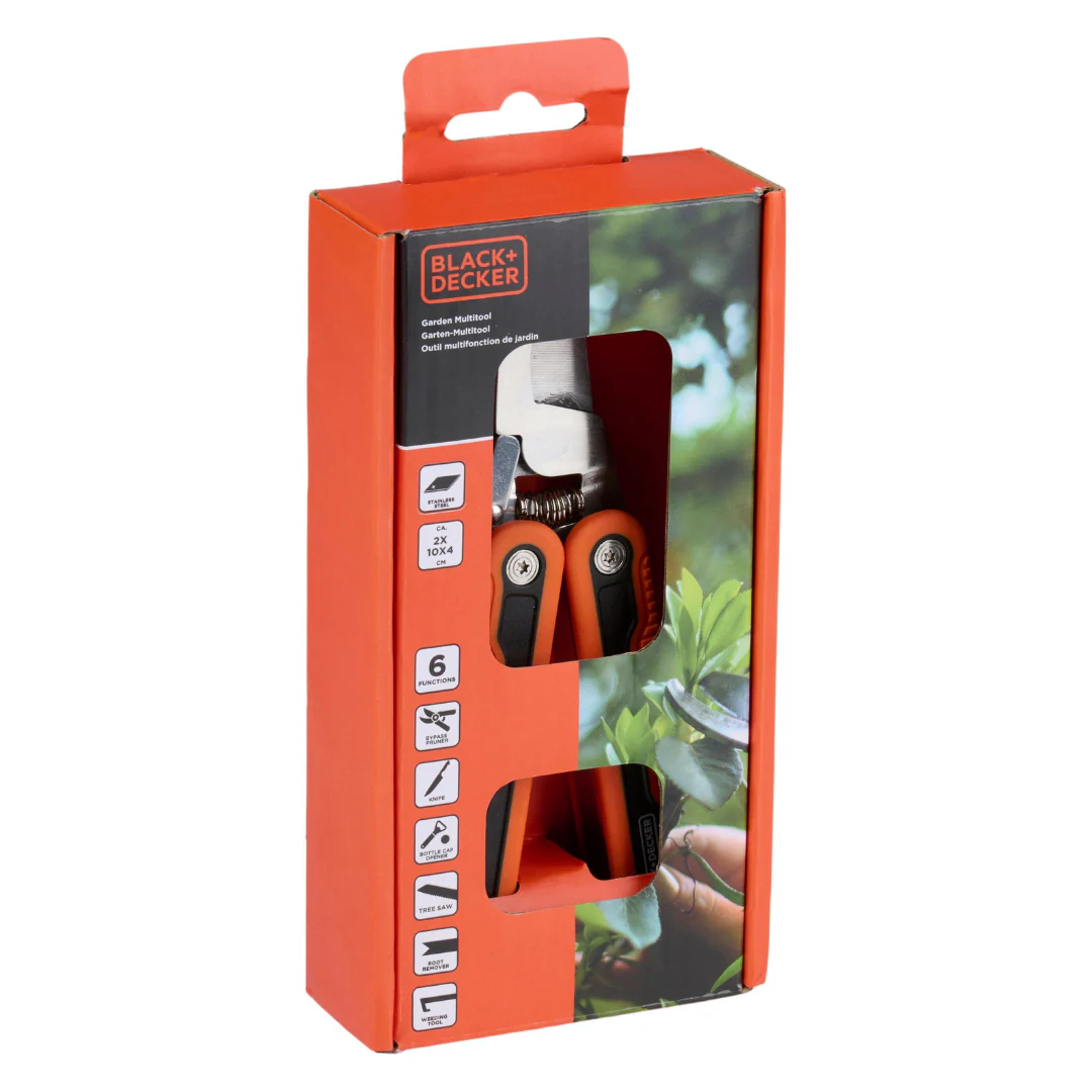 BLACK+DECKER Garten Multitool 6in1 Werkzeug Schere Handwerk Messer Säge Camping - Image 2