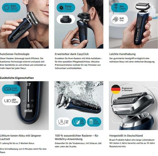 Braun Series 7 Rasierer Herren mit EasyClick Aufsatz, Elektrorasierer Barttrimmer - Image 9