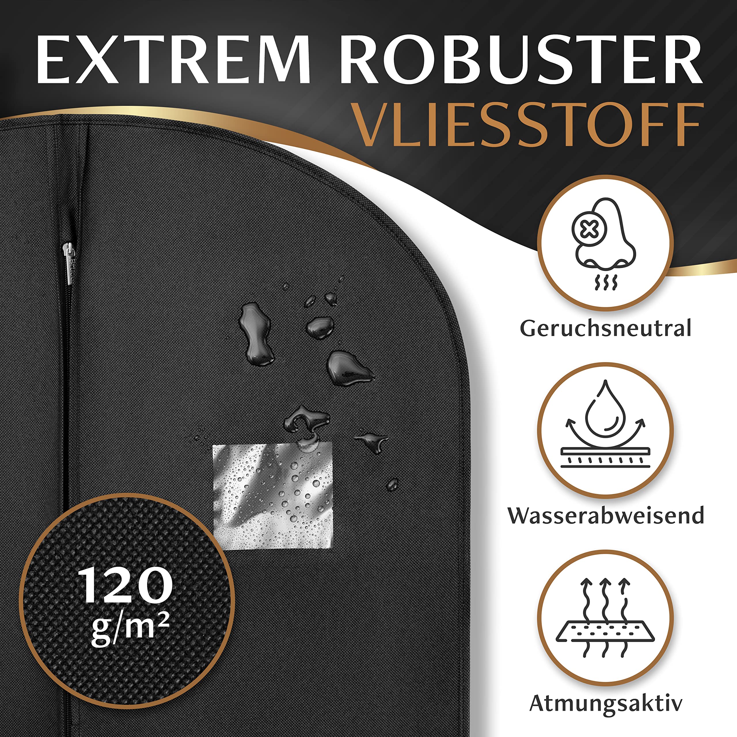 Bruce.® 7 x Premium Kleidersack I 100 x 60 cm I Optimierte Materialstärke von 120 GSM I - Image 4