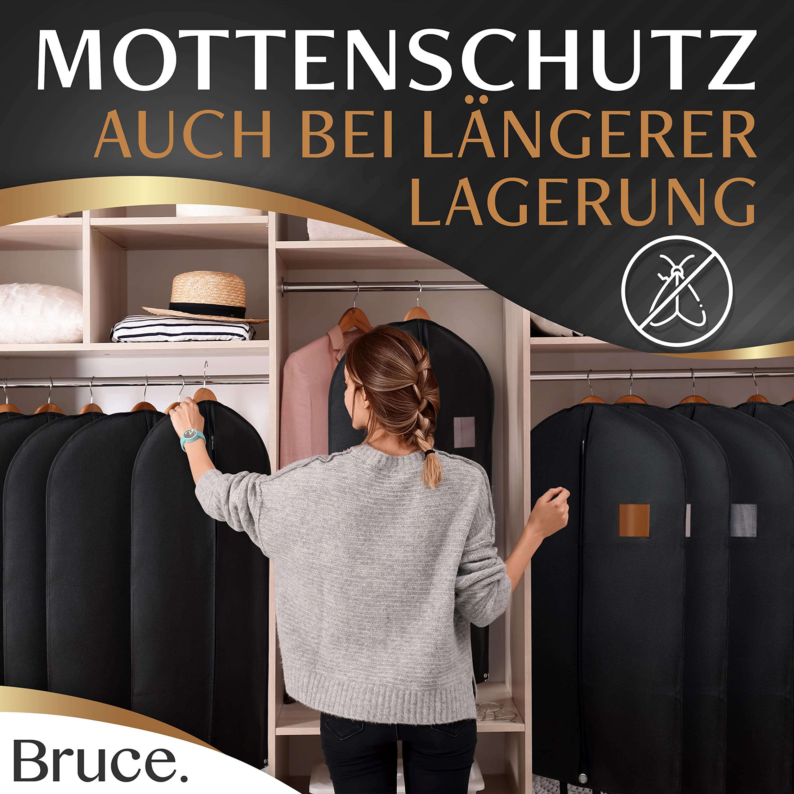 Bruce.® 7 x Premium Kleidersack I 100 x 60 cm I Optimierte Materialstärke von 120 GSM I - Image 5