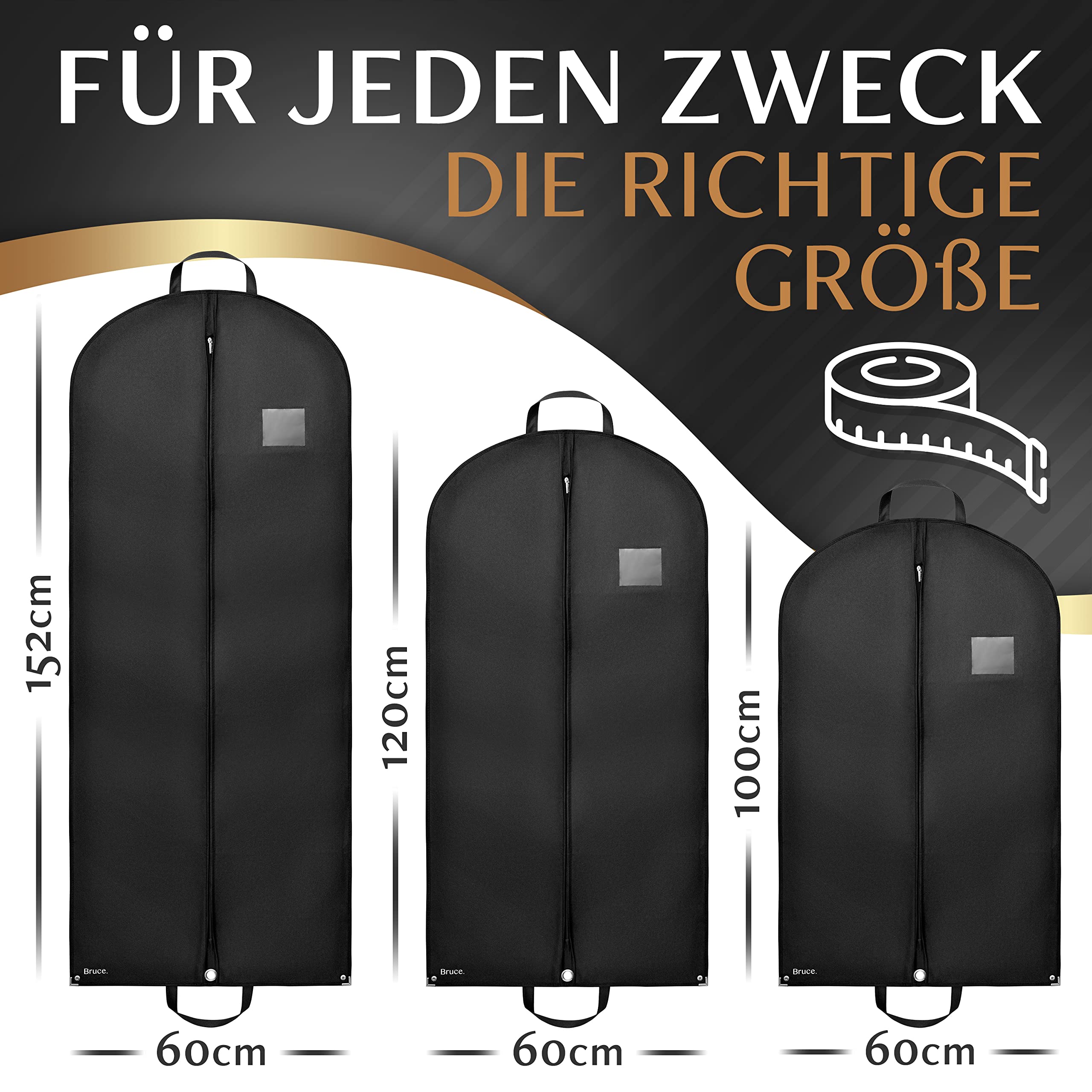 Bruce.® 7 x Premium Kleidersack I 100 x 60 cm I Optimierte Materialstärke von 120 GSM I - Image 6