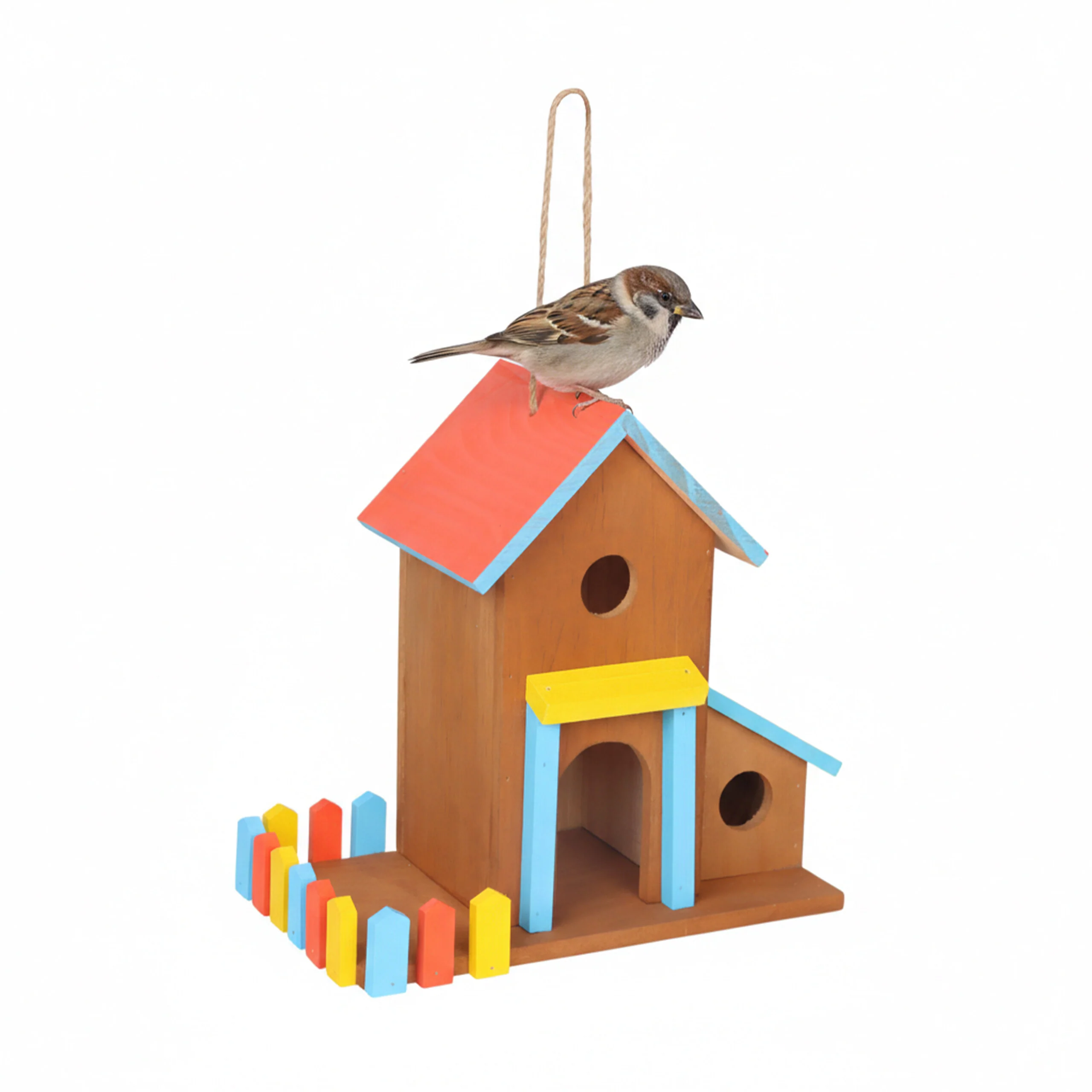 Buntes Vogelhaus zum Aufhängen