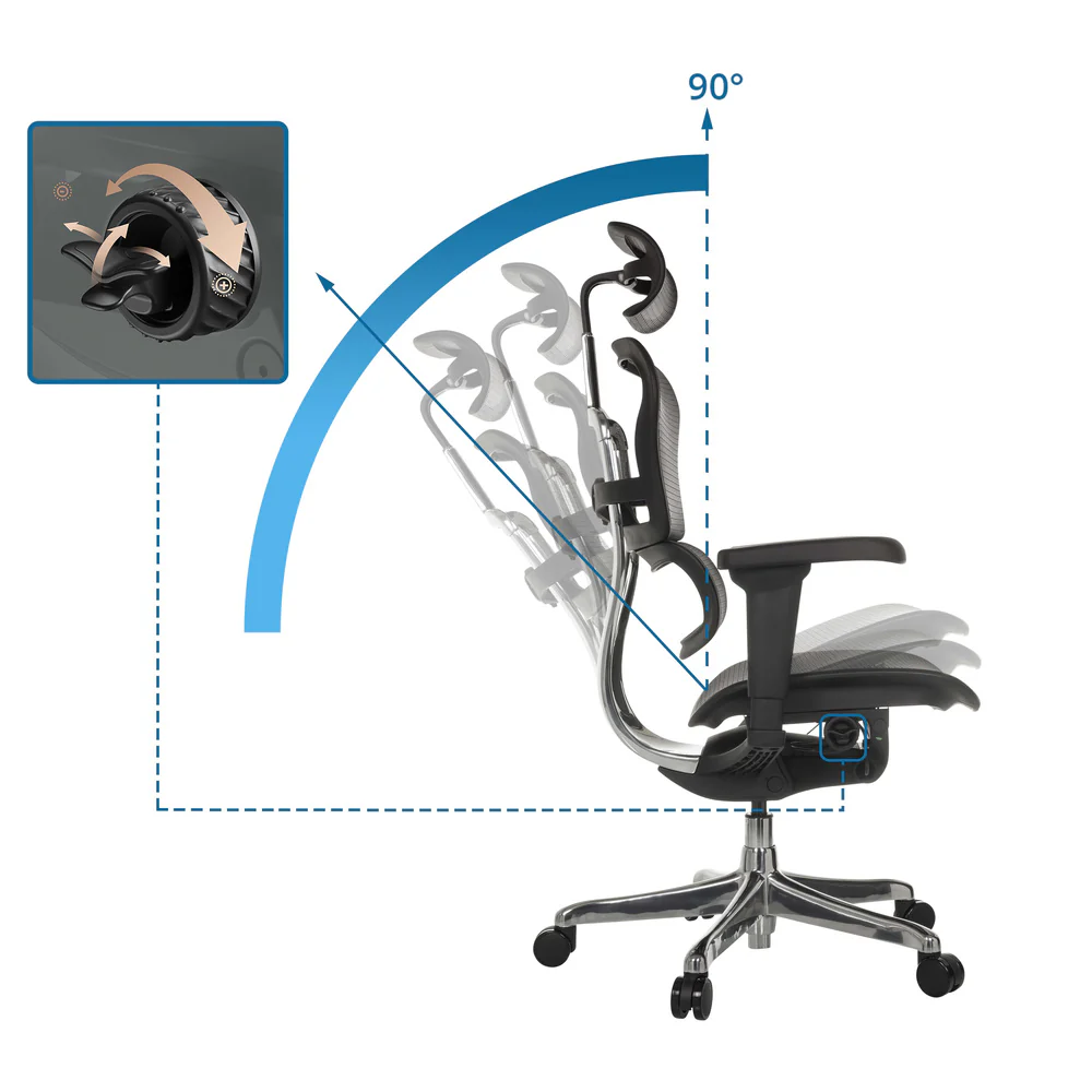 Bürostuhl / Chefsessel ERGOHUMAN ULTRA GEN2 Netzstoff blau hjh OFFICE - Image 15