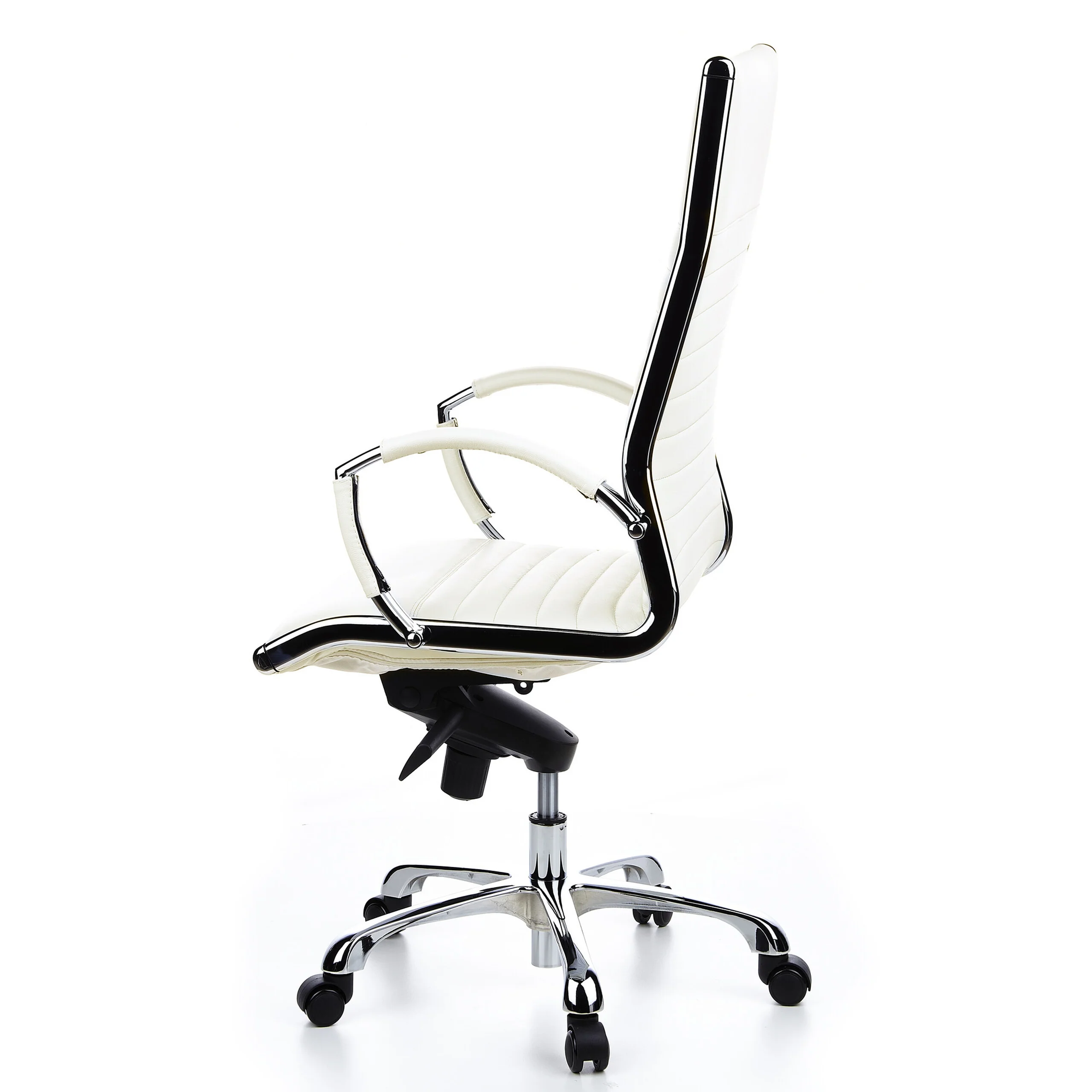 Bürostuhl / Chefsessel PARMA 20 Leder weiß Chrom hjh OFFICE - Image 6