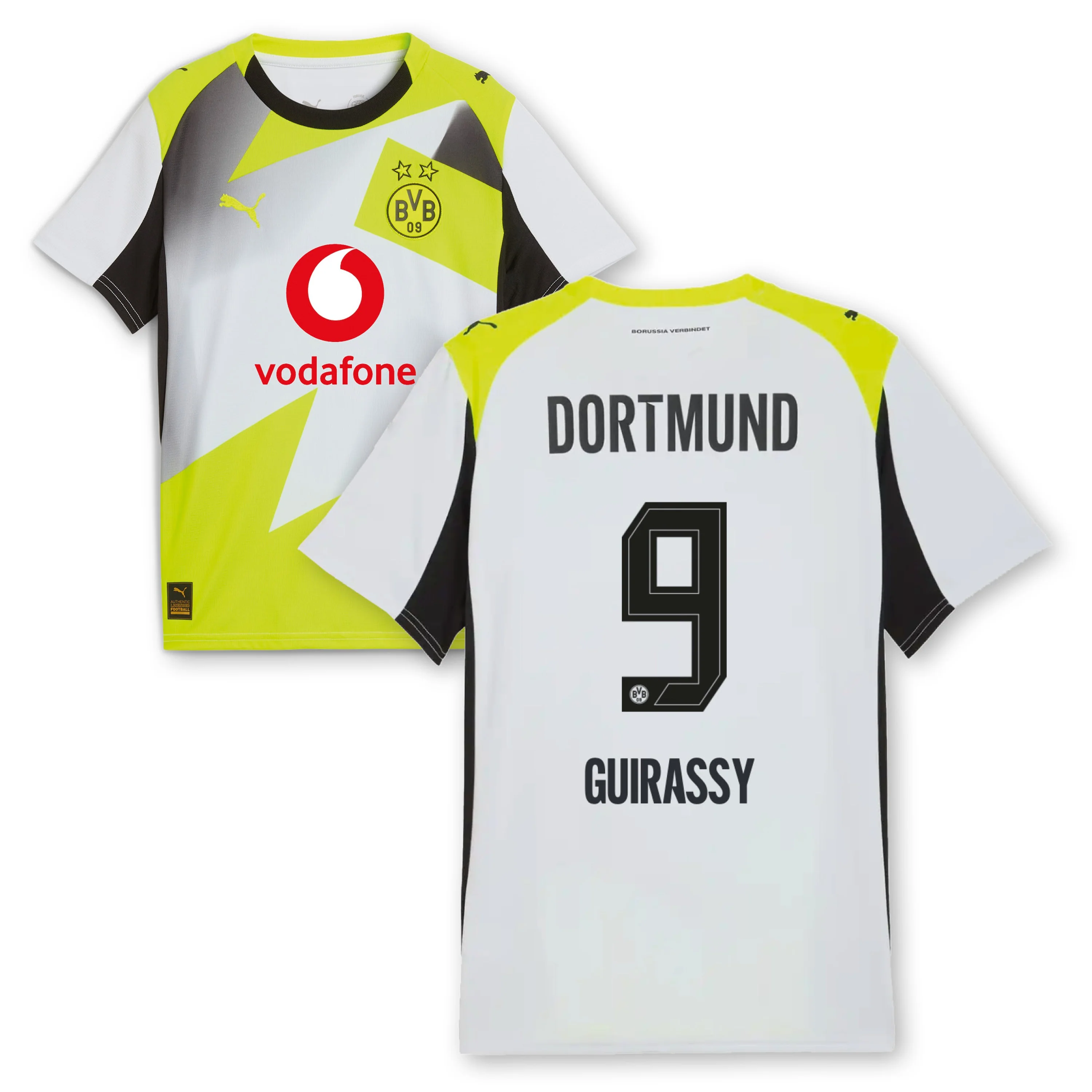 BVB Auswärtstrikot Kinder Saison 2025/26 + Flock Spielername: Guirassy - Image 3