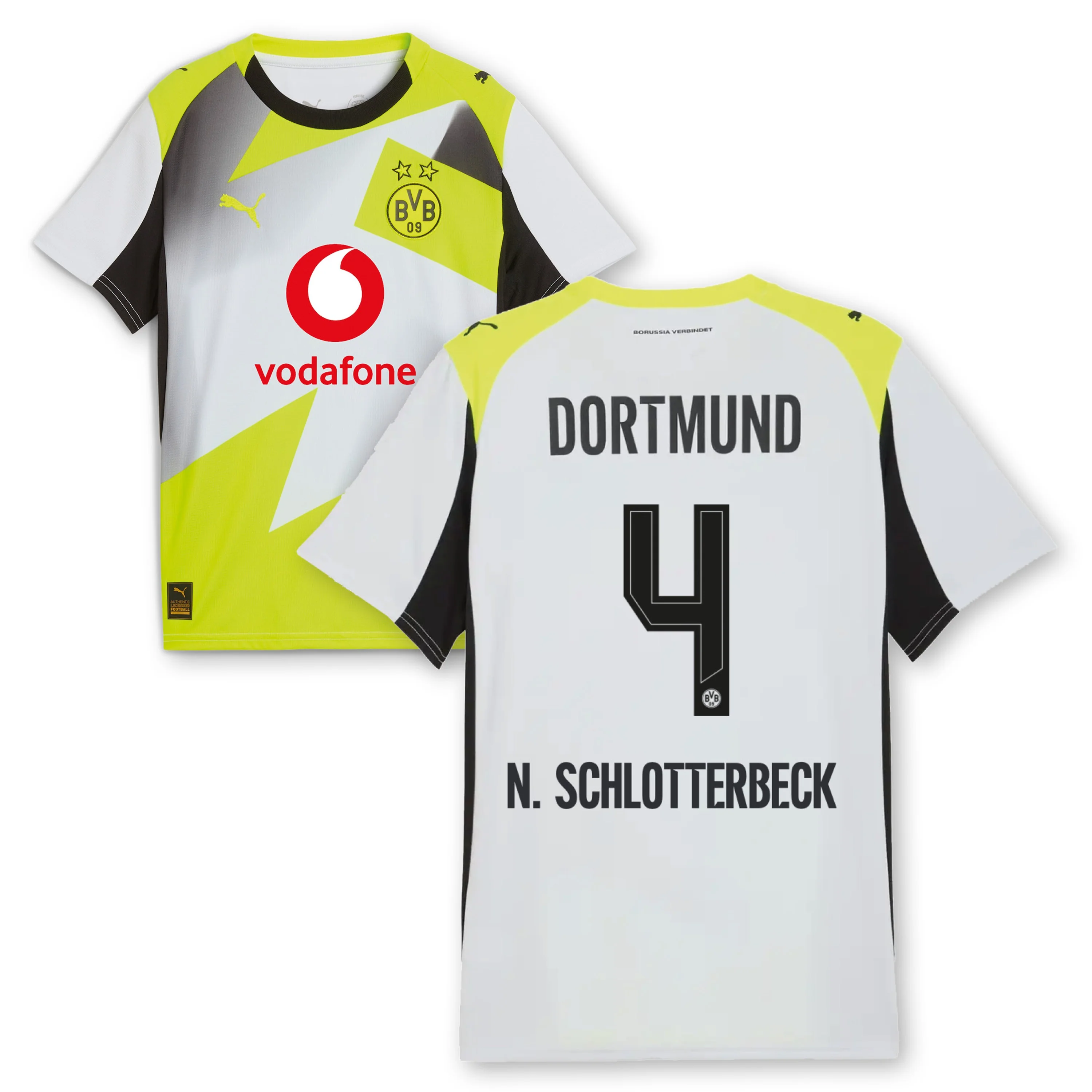 BVB Auswärtstrikot Kinder Saison 2025/26 + Flock Spielername: Schlotterbeck - Image 4