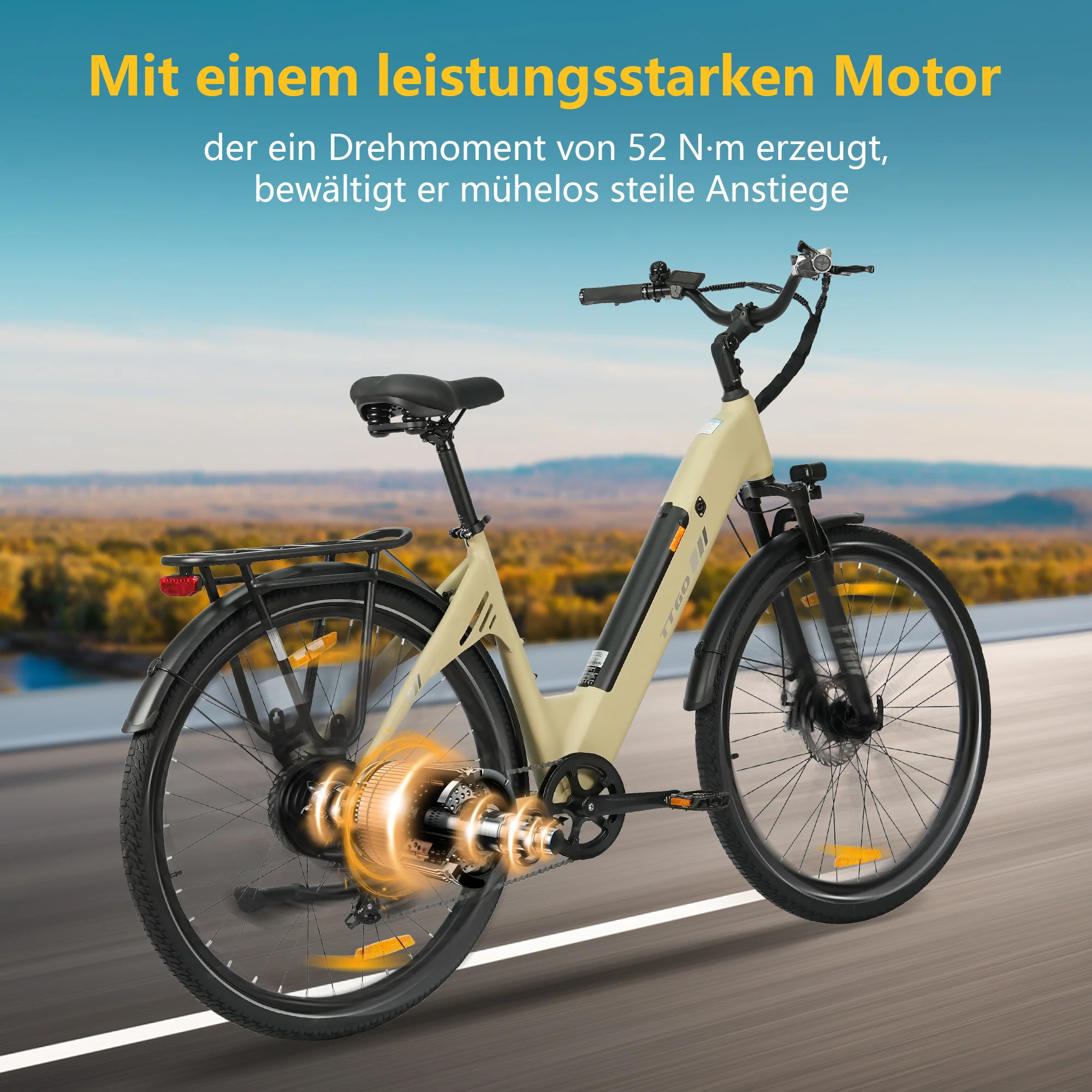 C3SE 28 Zoll 250W Motor 52Nm 120km Reichweite Elektrofahrrad 18Ah 80-120 km ebike - Image 12