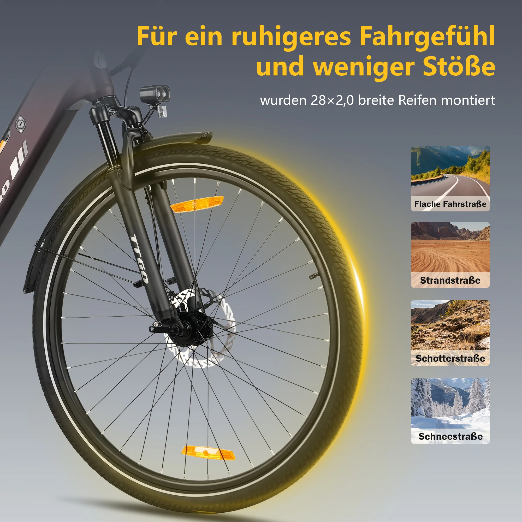C3SE 28 Zoll 250W Motor 52Nm 120km Reichweite Elektrofahrrad 18Ah 80-120 km ebike - Image 16