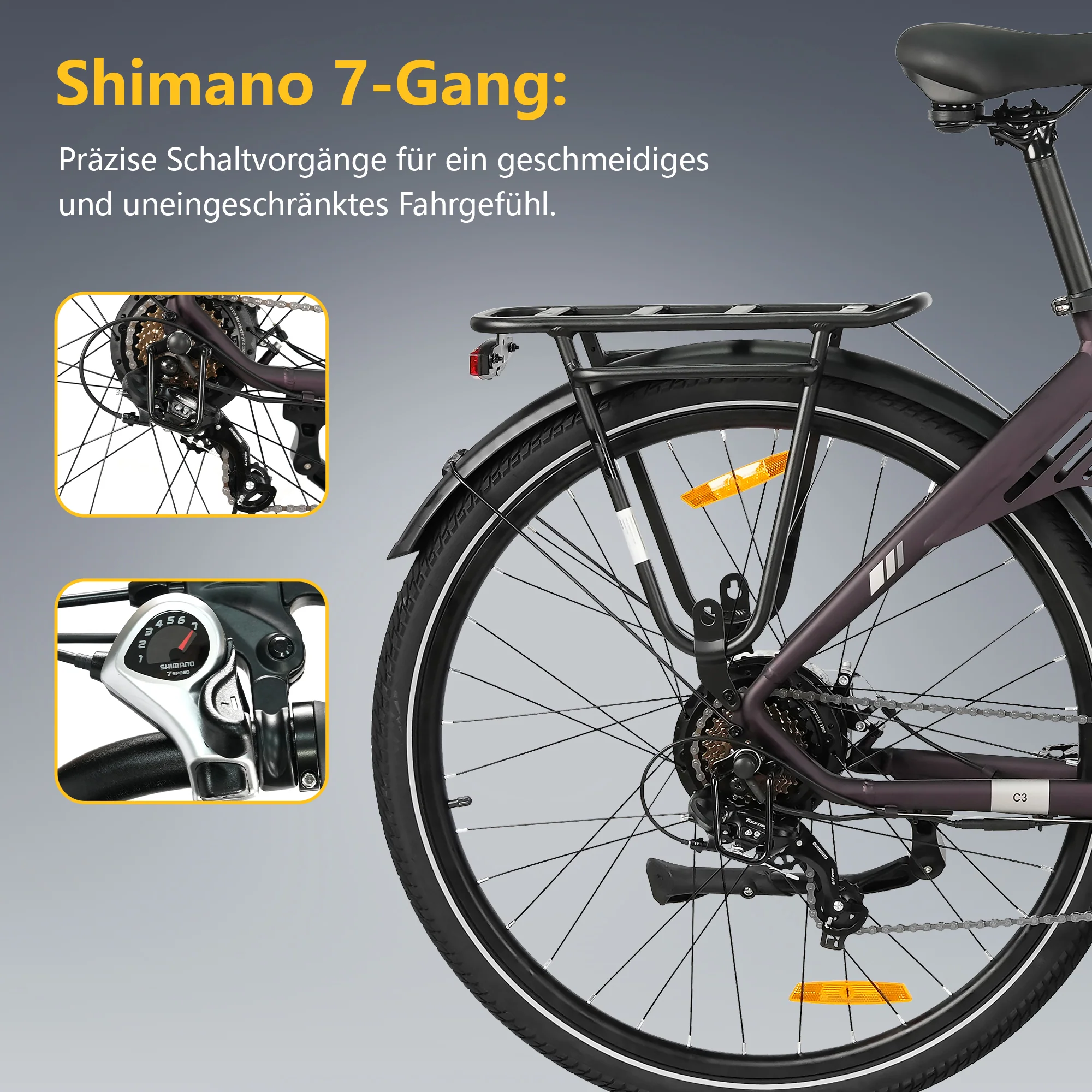 C3SE 28 Zoll 250W Motor 52Nm 120km Reichweite Elektrofahrrad 18Ah 80-120 km ebike - Image 19
