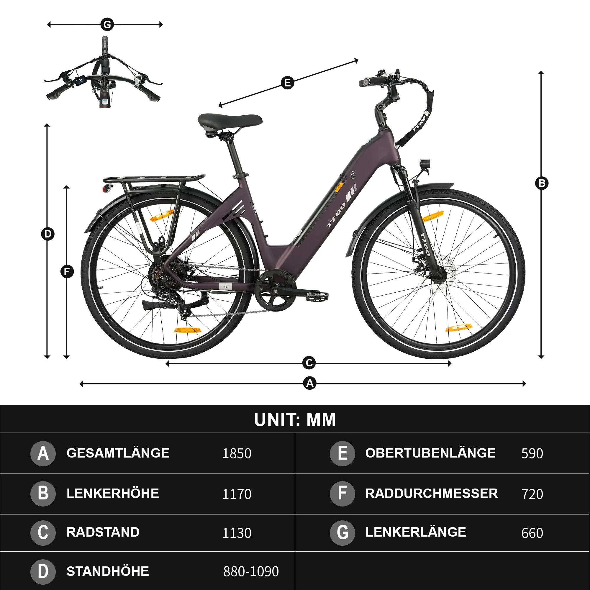 C3SE 28 Zoll 250W Motor 52Nm 120km Reichweite Elektrofahrrad 18Ah 80-120 km ebike - Image 22