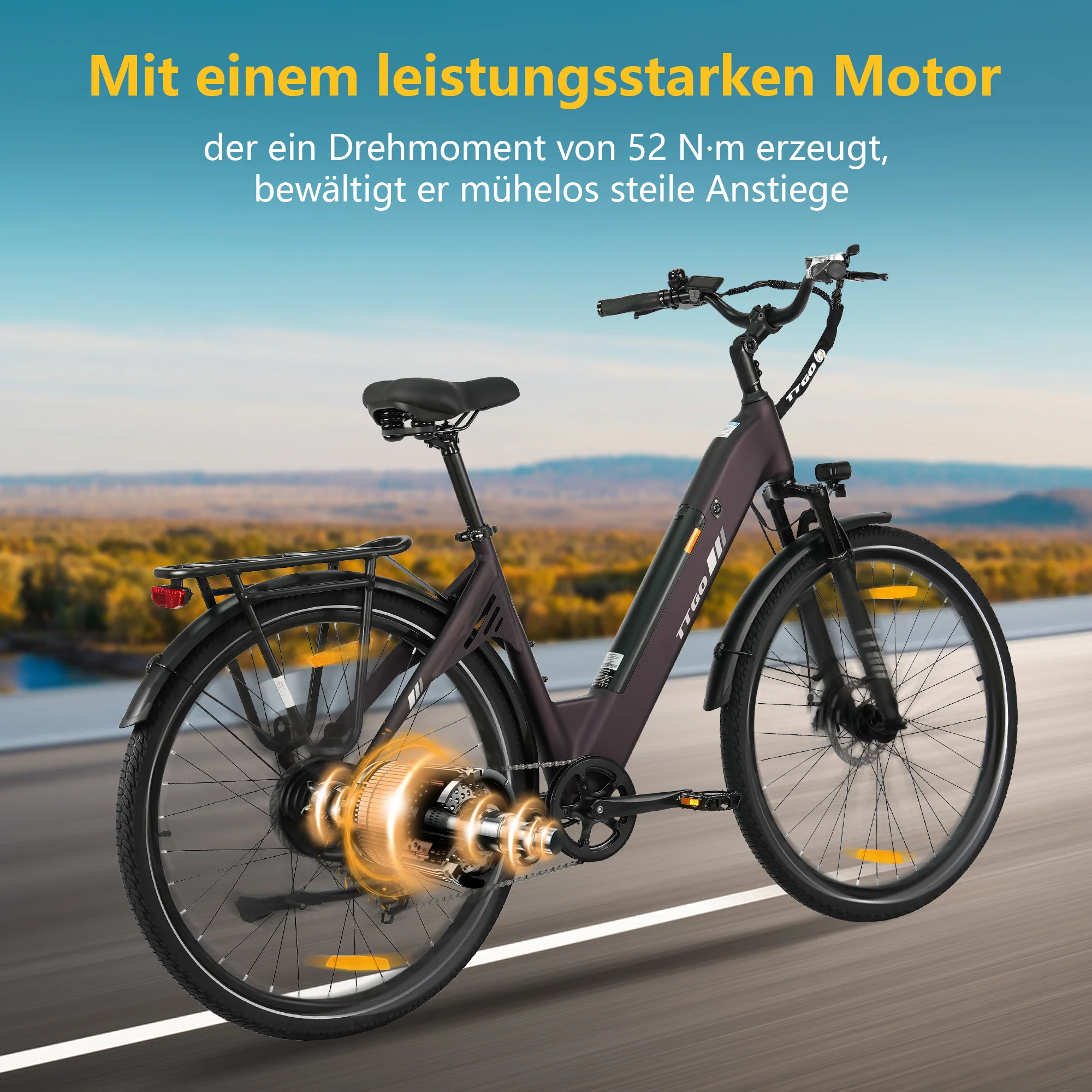 C3SE 28 Zoll 250W Motor 52Nm 120km Reichweite Elektrofahrrad 18Ah 80-120 km ebike - Image 25