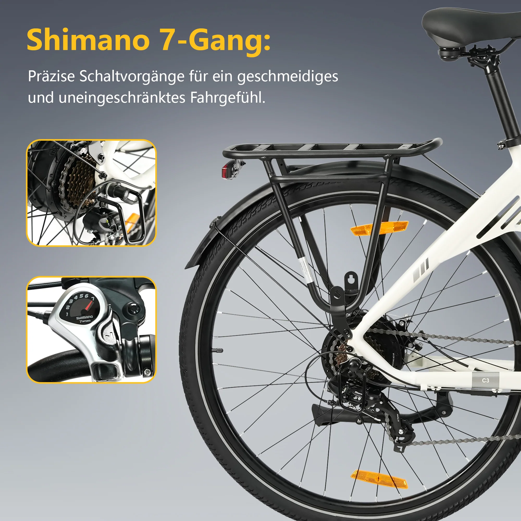 C3SE 28 Zoll 250W Motor 52Nm 120km Reichweite Elektrofahrrad 18Ah 80-120 km ebike - Image 32
