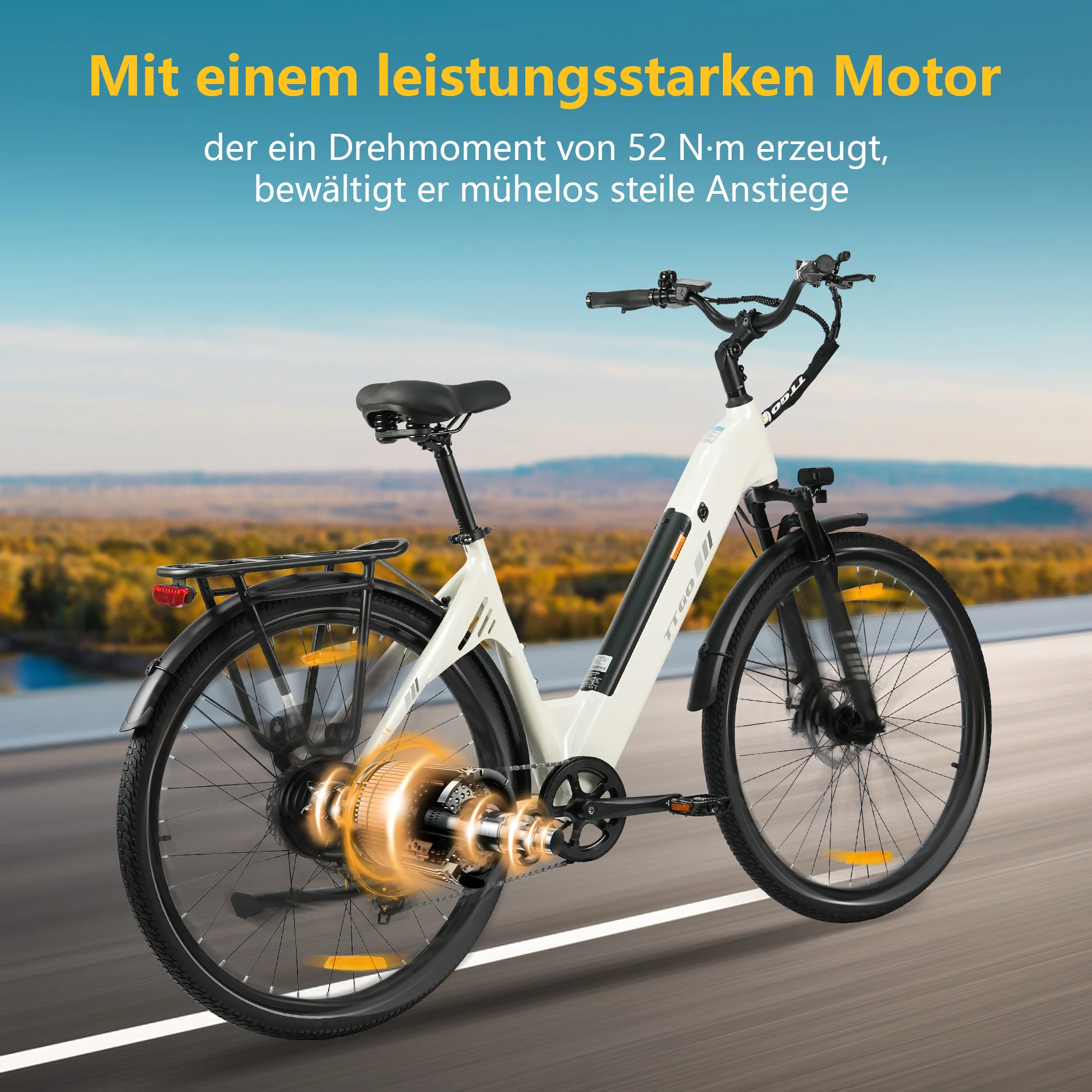 C3SE 28 Zoll 250W Motor 52Nm 120km Reichweite Elektrofahrrad 18Ah 80-120 km ebike - Image 33