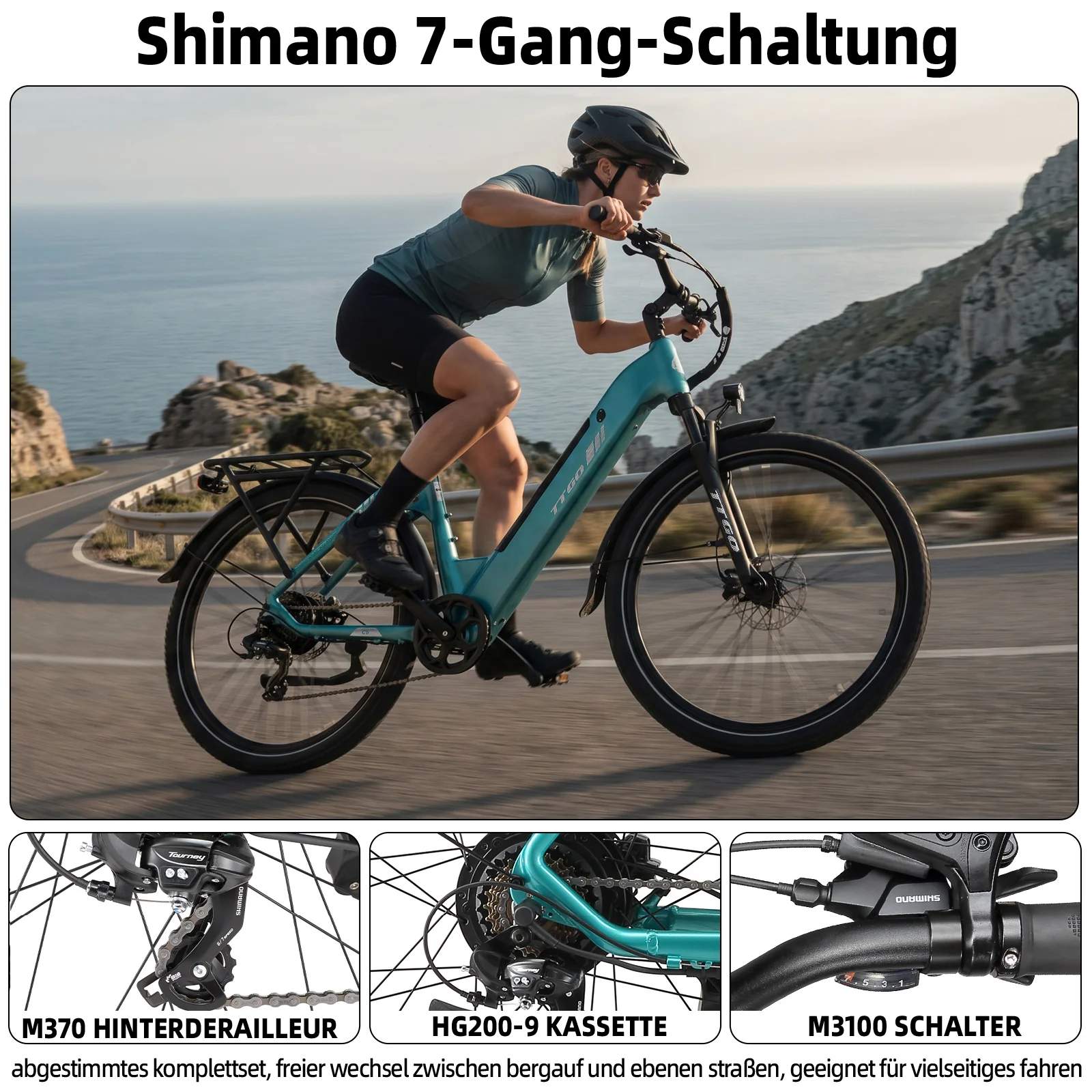 C5 27,5" 48V 250W Hinterradmotor 70Nm 48V13,5Ah Akku 90-110km Reichweite Elektrofahrrad Beschreibun - Image 22
