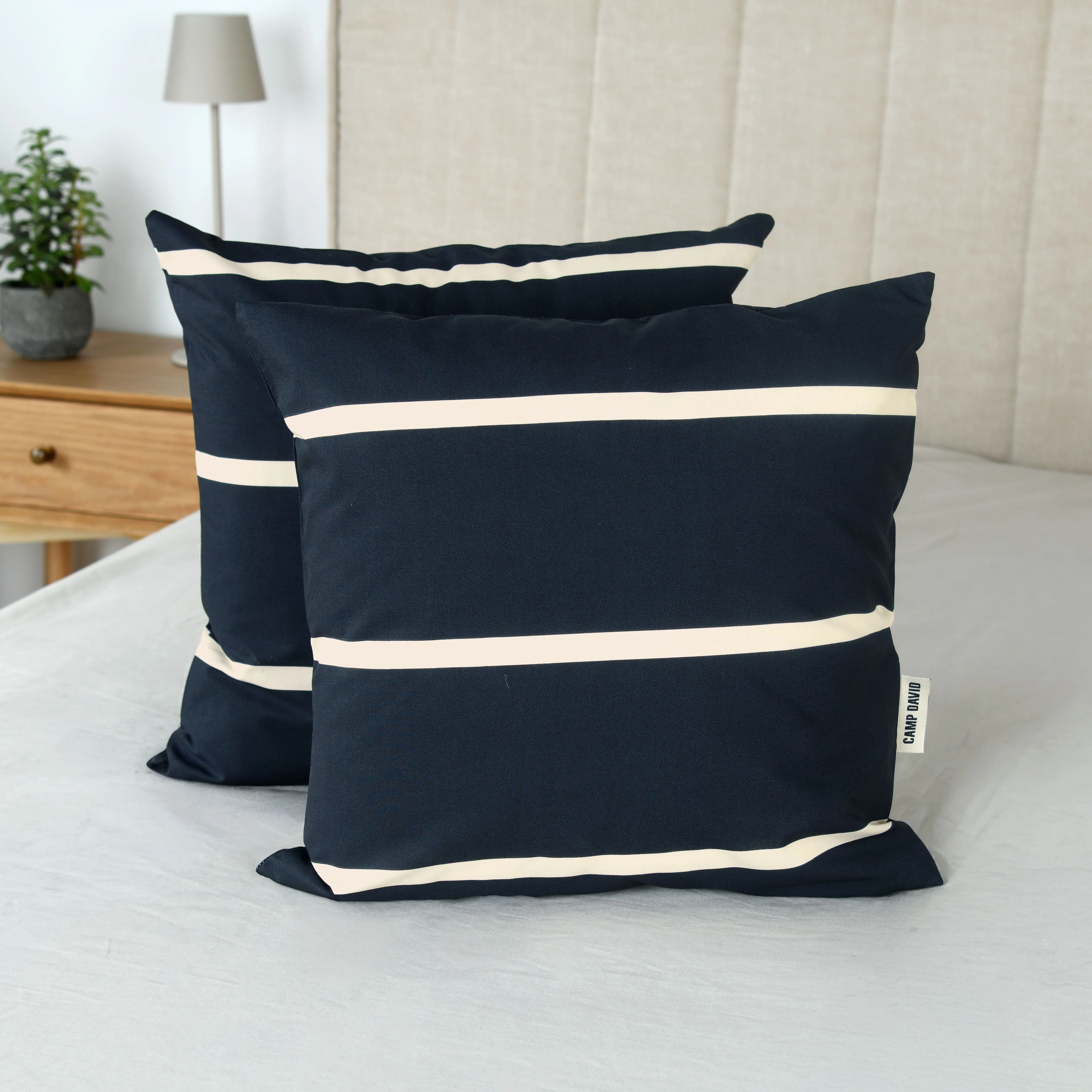 CAMP DAVID Kissenhülle 'Sea Stripes' – 40x40 oder 40x80 cm, Renforcé - Image 2