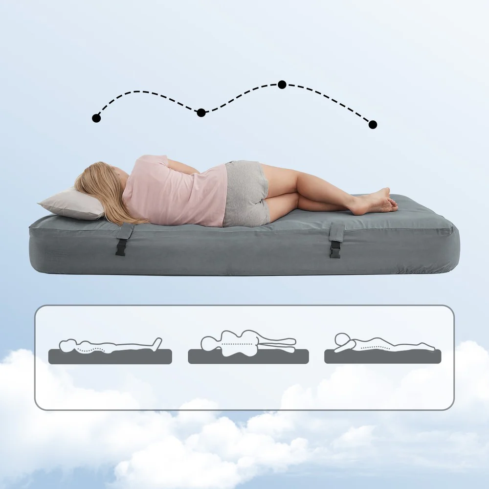 Campingzelt mit Bettgestell und Luftmatratze Light Gray 193.5x86x160cm Funktional OGS32-II-HG-TP - Image 11
