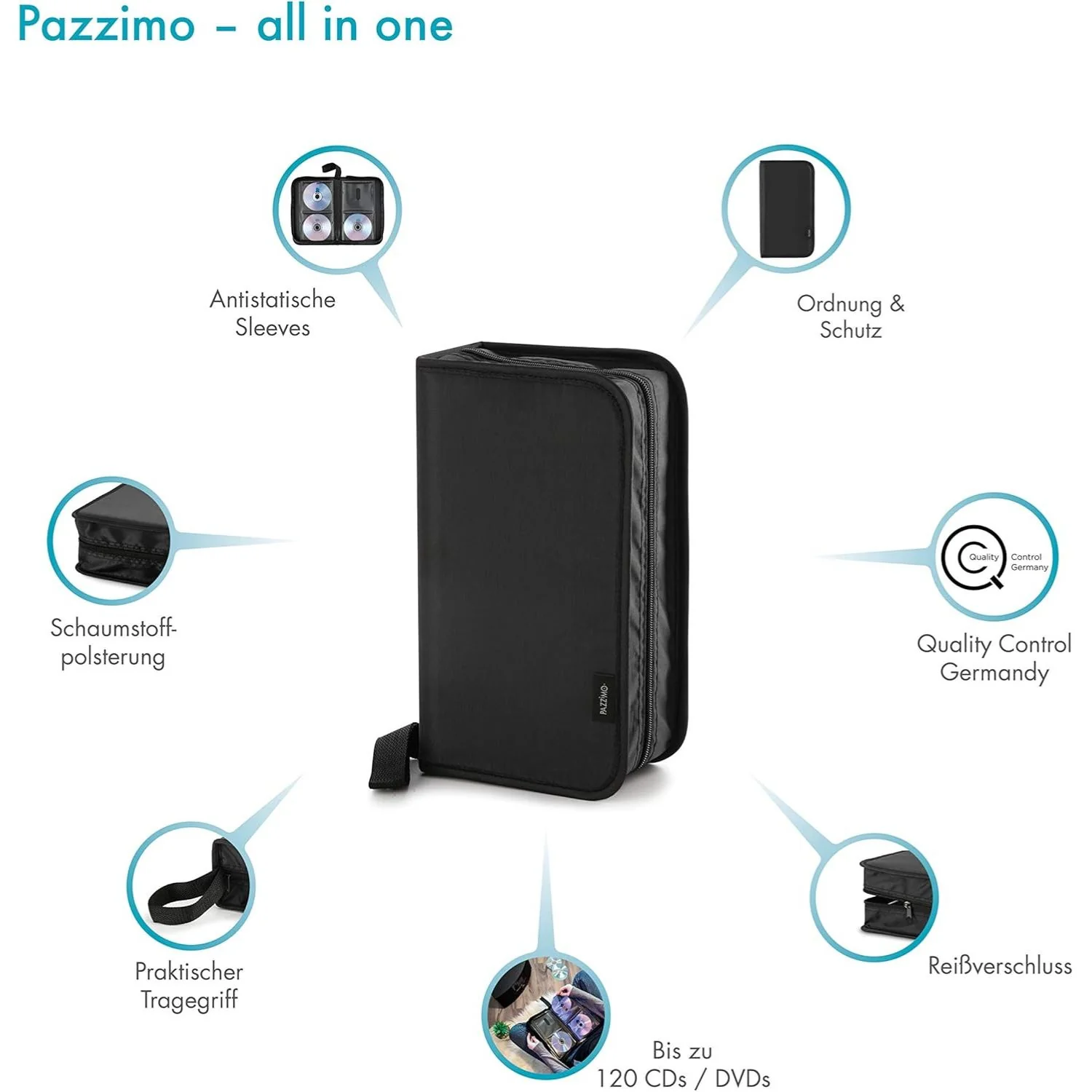 CD-/DVD-/Blu-Ray Wallet Tasche 120 Schwarz - Image 5