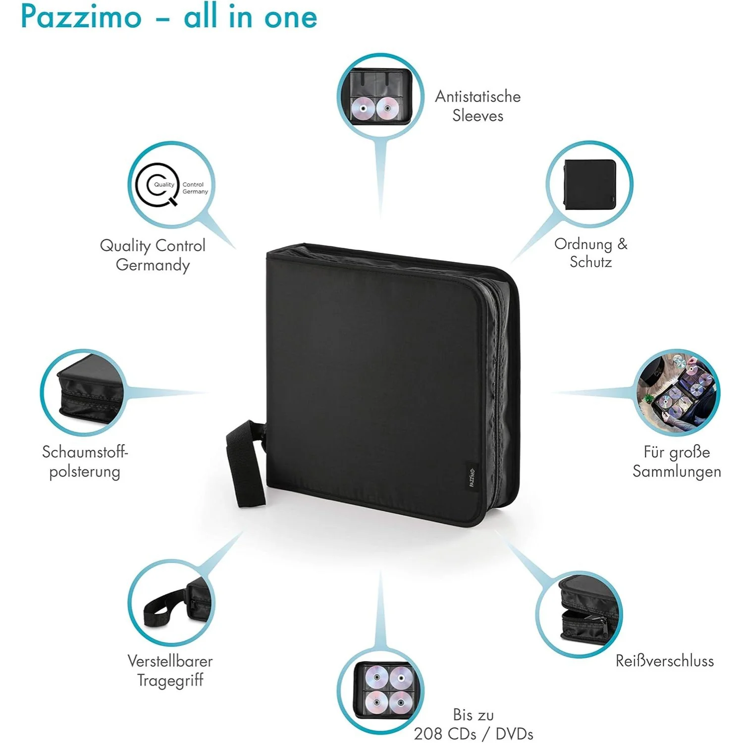 CD-/DVD-/Blu-Ray Wallet Tasche 208 Schwarz - Image 6