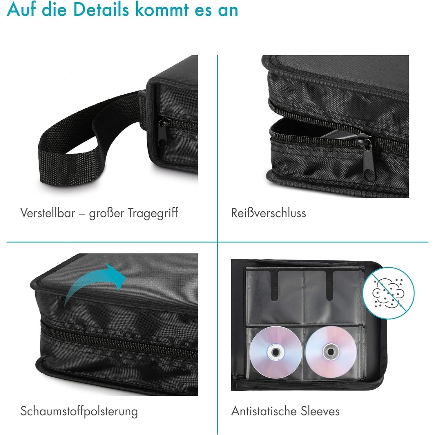 CD-/DVD-/Blu-Ray Wallet Tasche 208 Schwarz - Image 8