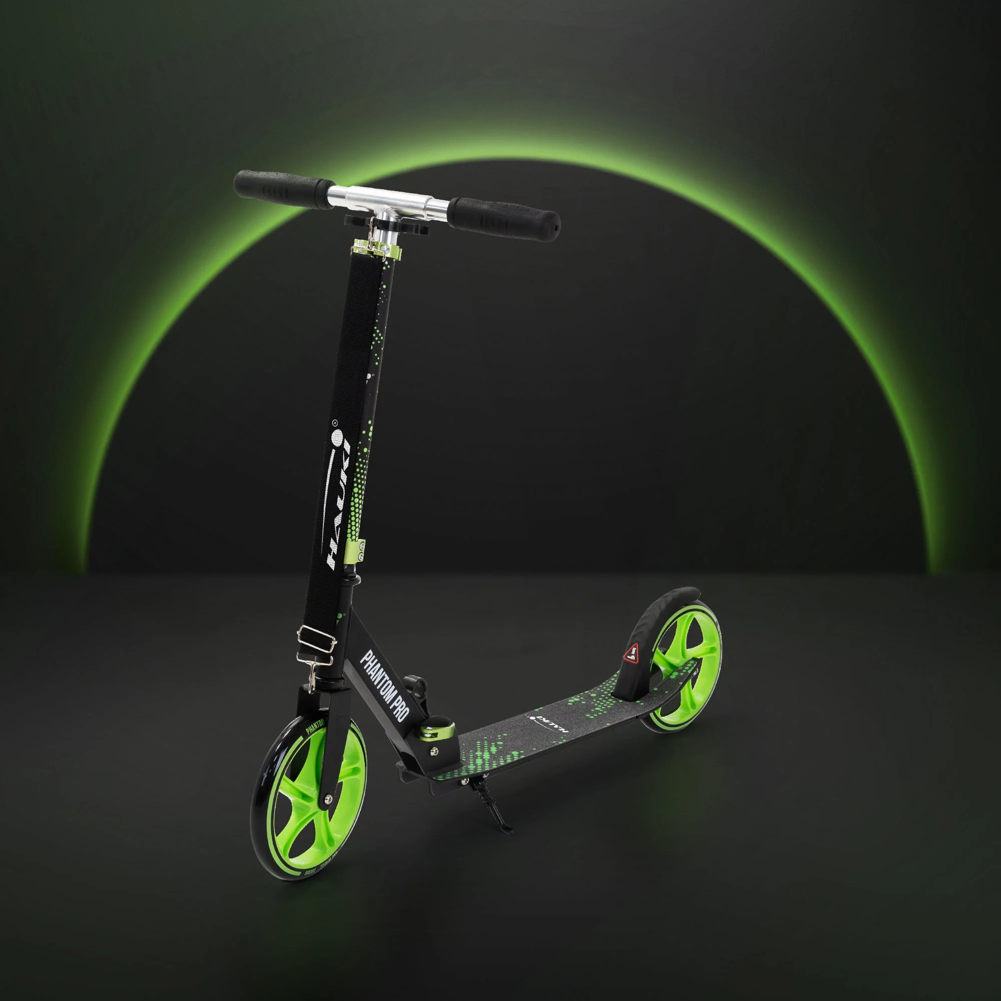 Cityroller Scooter klappbar & höhenverstellbar, XXL-Räder, Tritt-Bremse, mit Ständer & Tragegurt - Image 4
