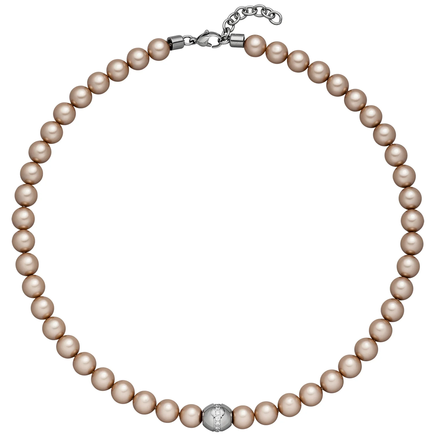 Collier Halskette Kristallsteine mit Edelstahl und Zirkonia 45 cm Kette - Image 2