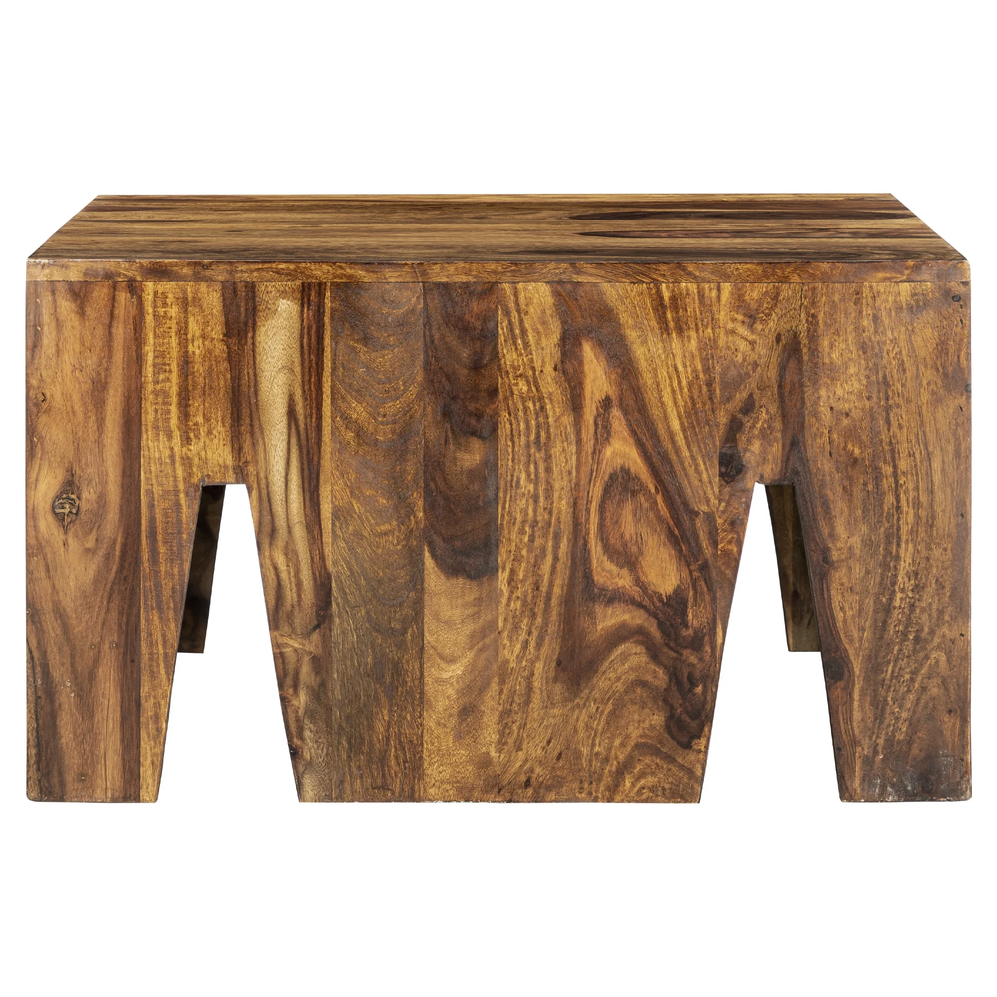 Couchtisch 70x70x40 cm Natur aus massives Sheeshamholz WOMO-Design - Image 4