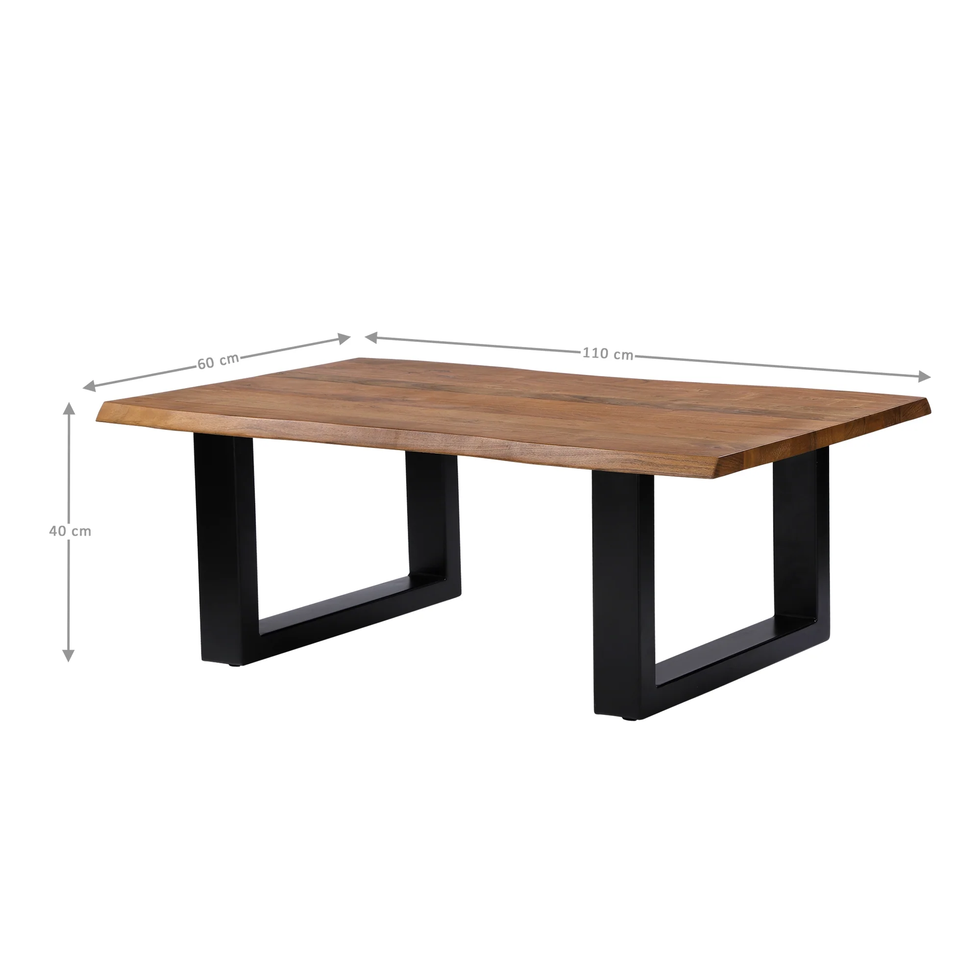 Couchtisch braun/schwarz 110x60 cm aus Akazienholz mit Metallgestell WOMO-Design - Image 6