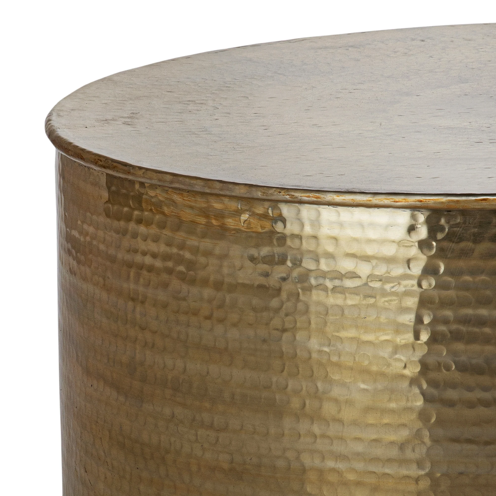 Couchtisch Ø 76x32 cm Gold Aluminium-Legierung in Hammerschlag-Technik WOMO-Design - Image 3