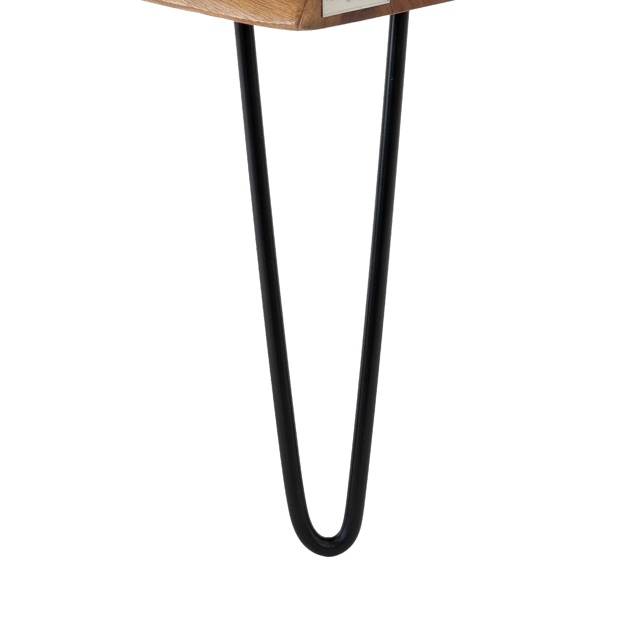 Couchtisch rechteckig 110x60x39 cm Schwarz aus Akazienholz und Stahl WOMO-Design - Image 4