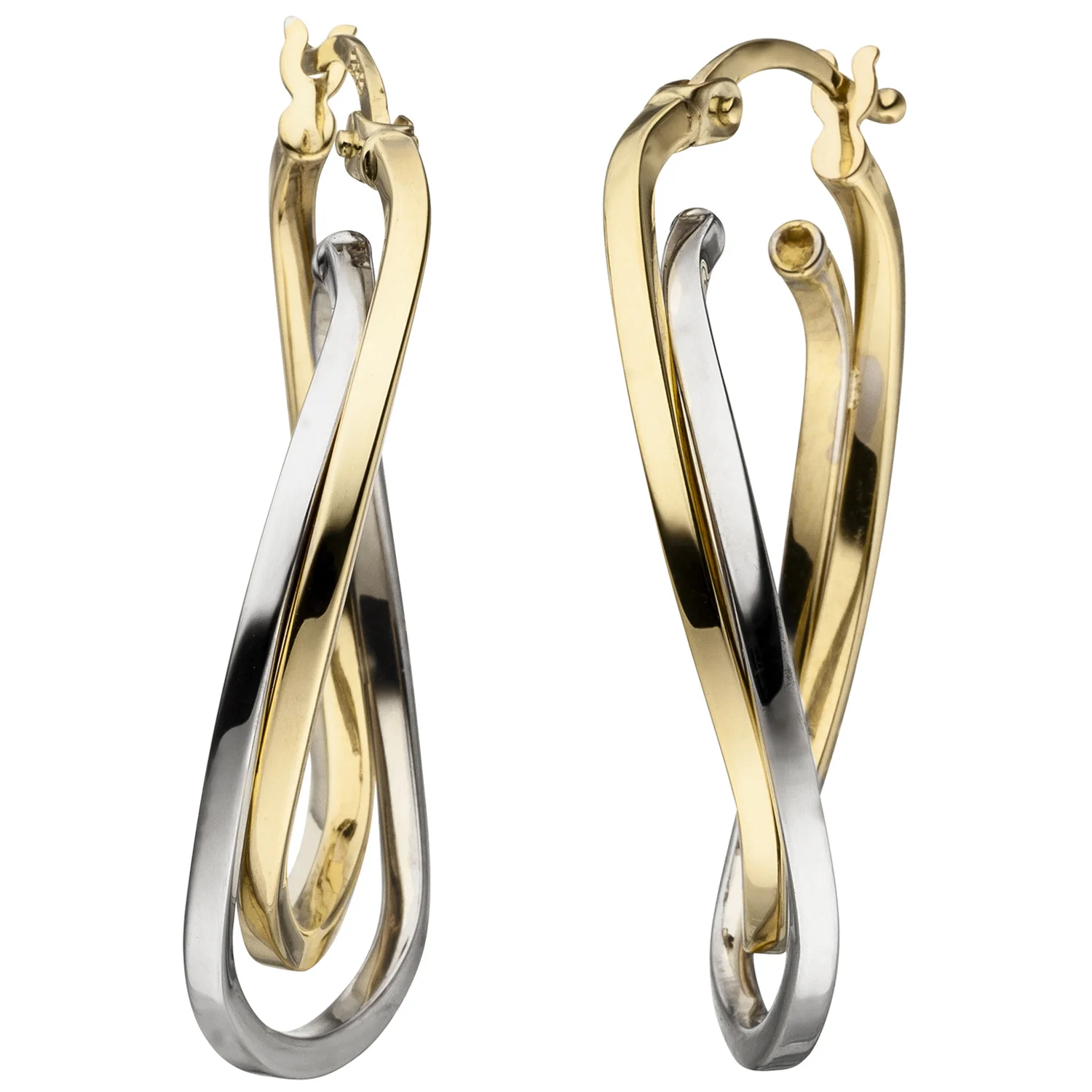 Creolen 333 Gold Gelbgold bicolor Ohrringe Goldohrringe - Image 2