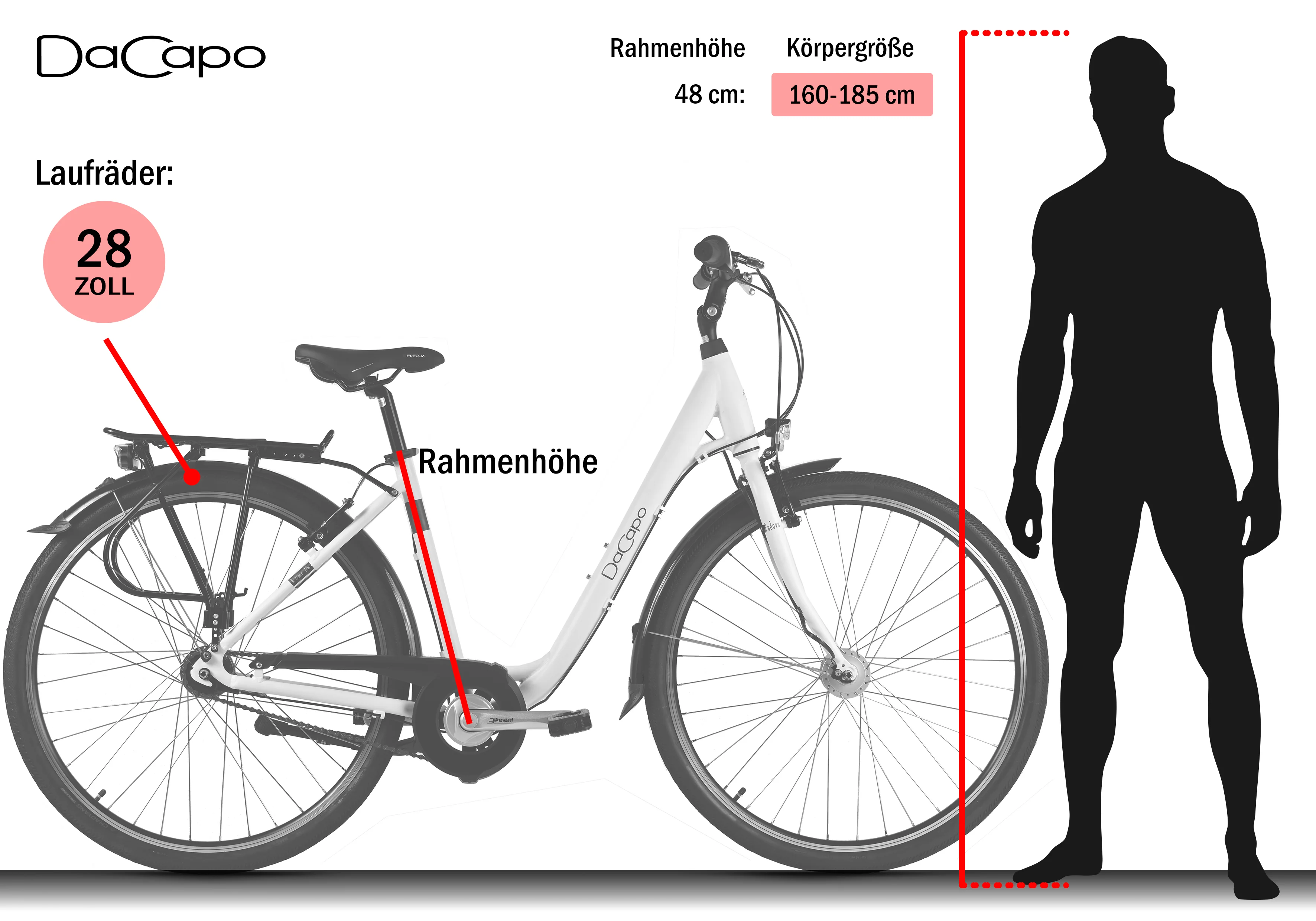 DaCapo Damenrad 28'' Padova Weiß 7 Gänge RH 48 cm - Image 2