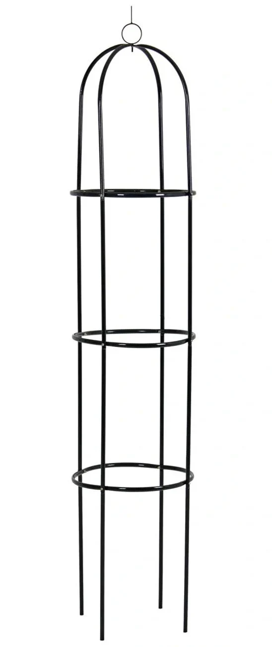 Dekorativer Rank-Obelisk für Kletterpflanzen – Stahl, dunkelgrün, Ø 40 x 190 cm - Image 3