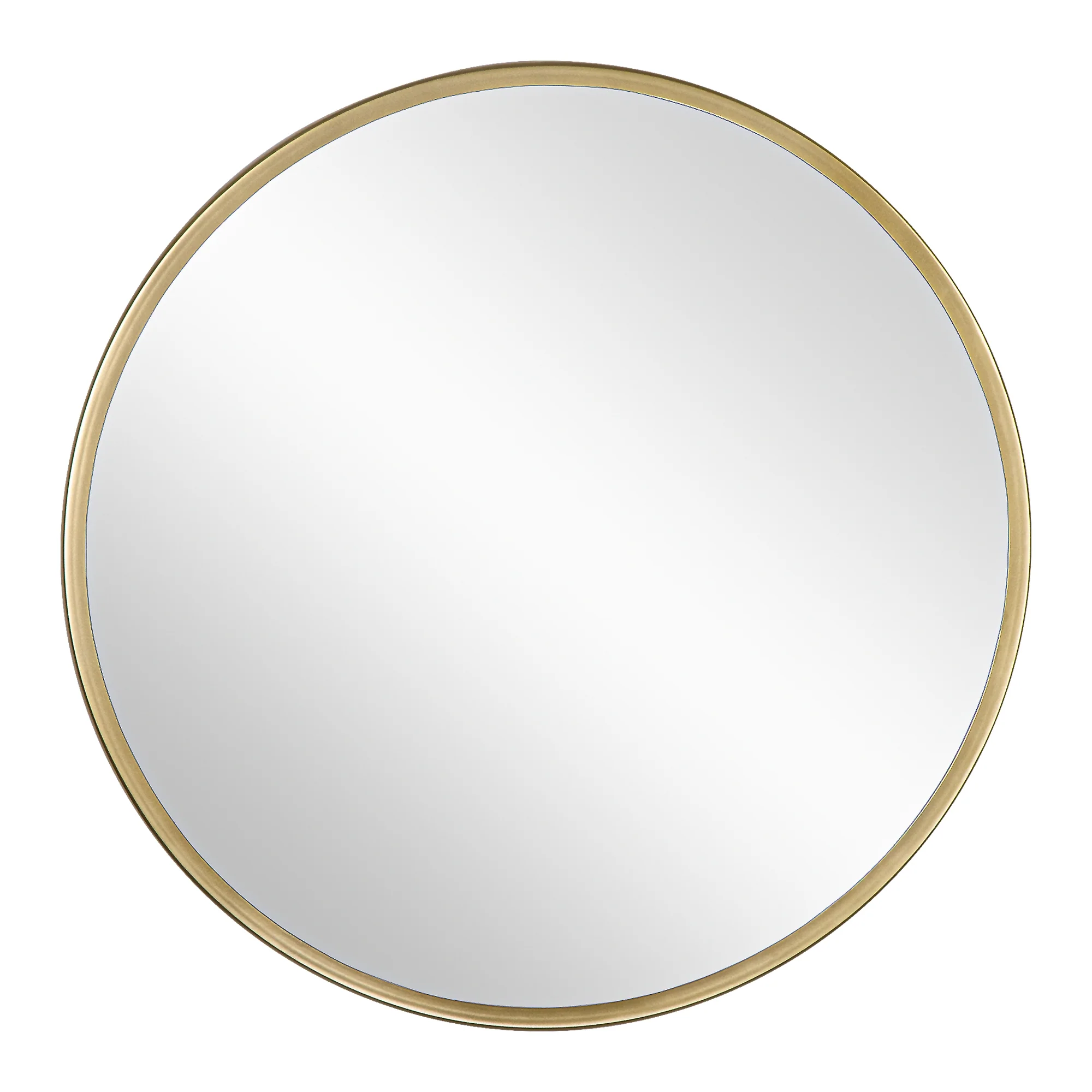 Dekorativer Wandspiegel Gold Ø 60 cm aus Glas mit Metallrahmen WOMO-Design