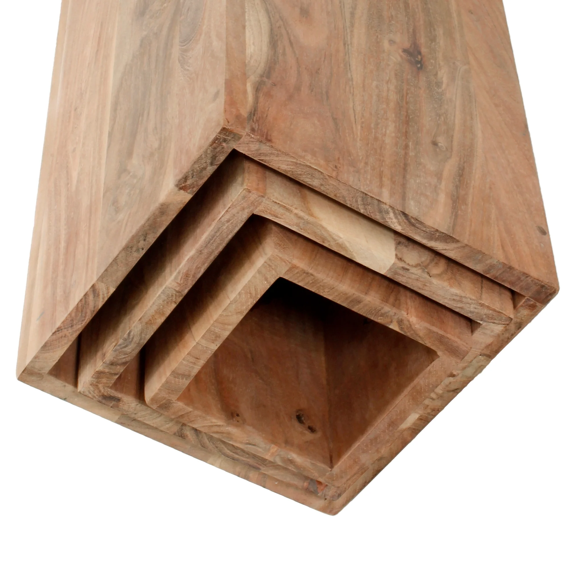 Dekosäule 3er Set 65/75/85 cm Natur aus Akazienholz WOMO-Design - Image 6