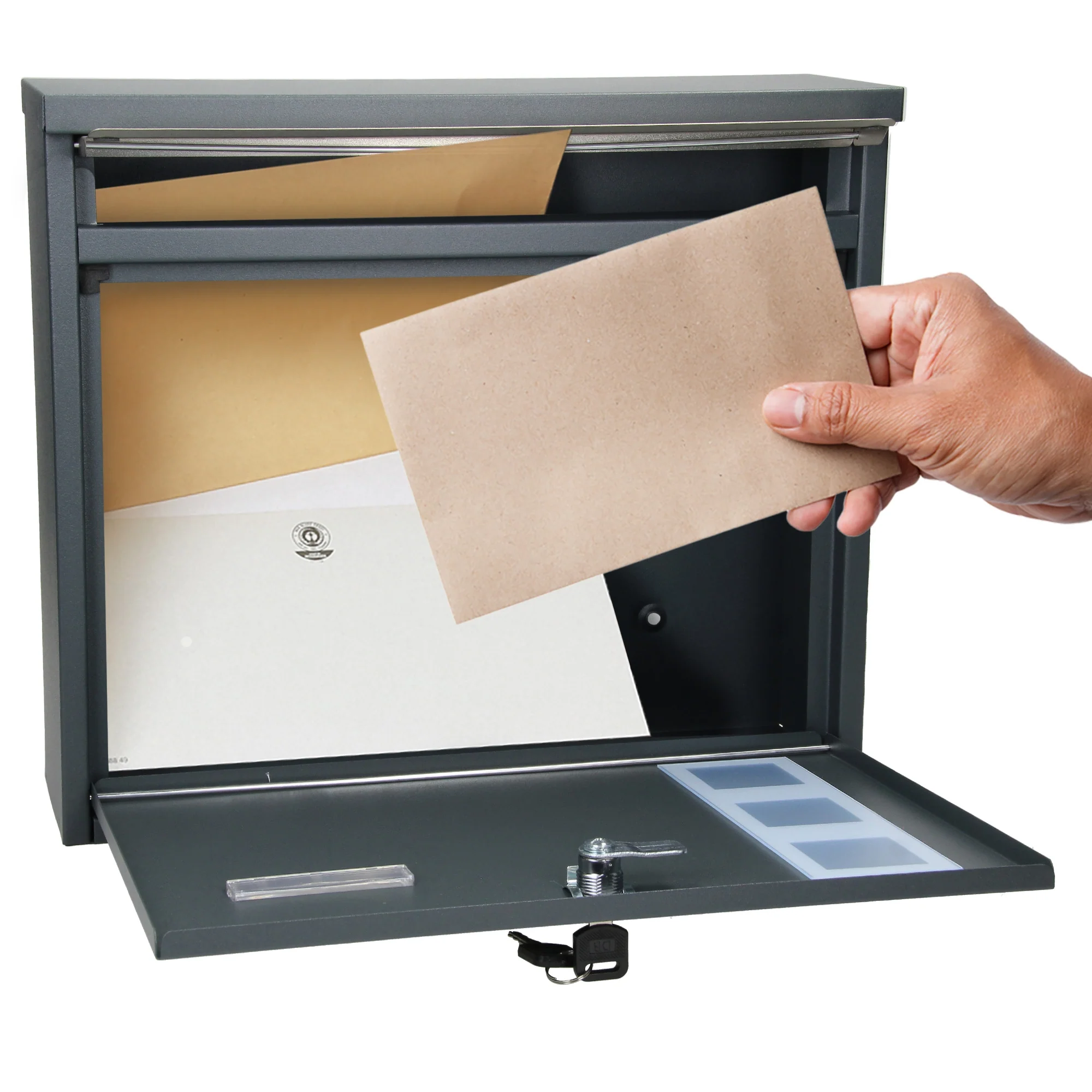 Design Briefkasten mit Pfosten, Standbriefkasten mit Namensschild, Briefkastenanlage - Image 4