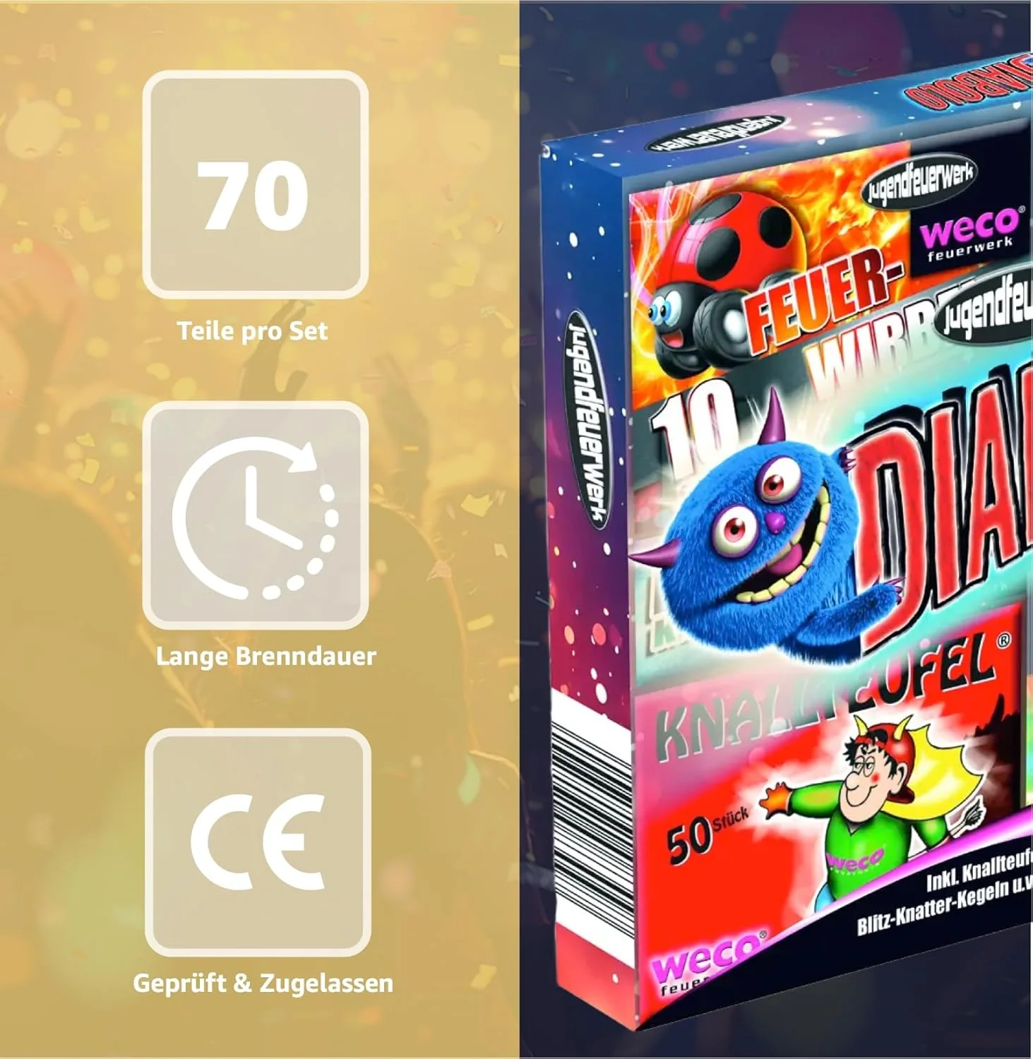 Diabolo XXL Party-Set – 70 Teile für Silvester 2026 & Neujahr | Sicheres Set (Diabolo) - Image 3