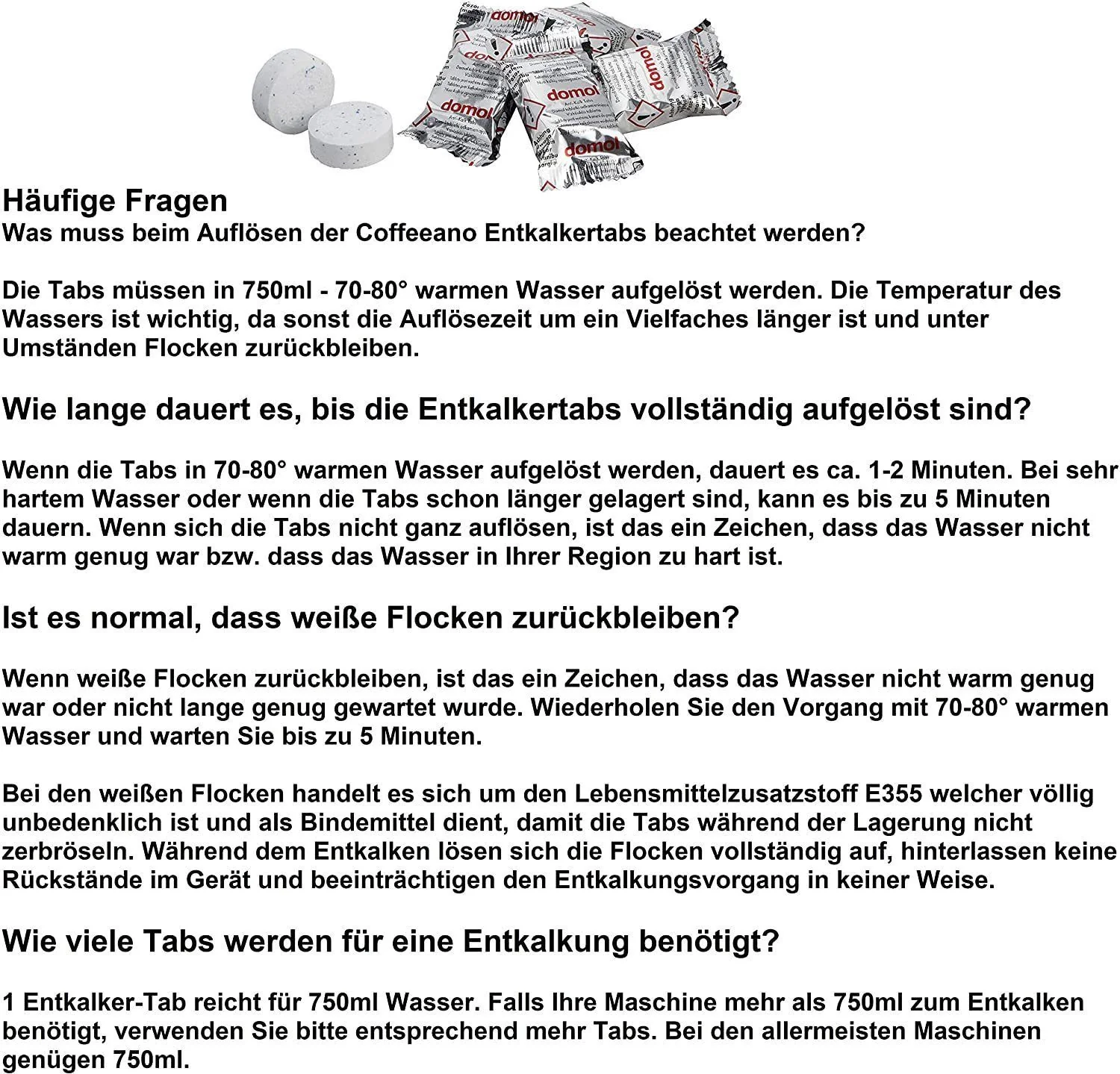Domol Entkalker Tabletten 50 er Entkalkungstabletten für Kaffeevollautomaten Kaffeemaschinen Tabs - Image 6