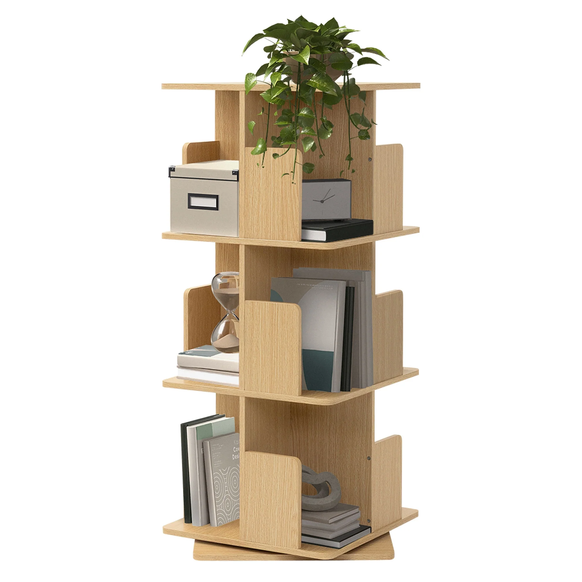 Drehbares Bücherregal Kinder, 12 Fächer, 40x94x40 cm, freistehend, 360 Grad Drehung - Image 8