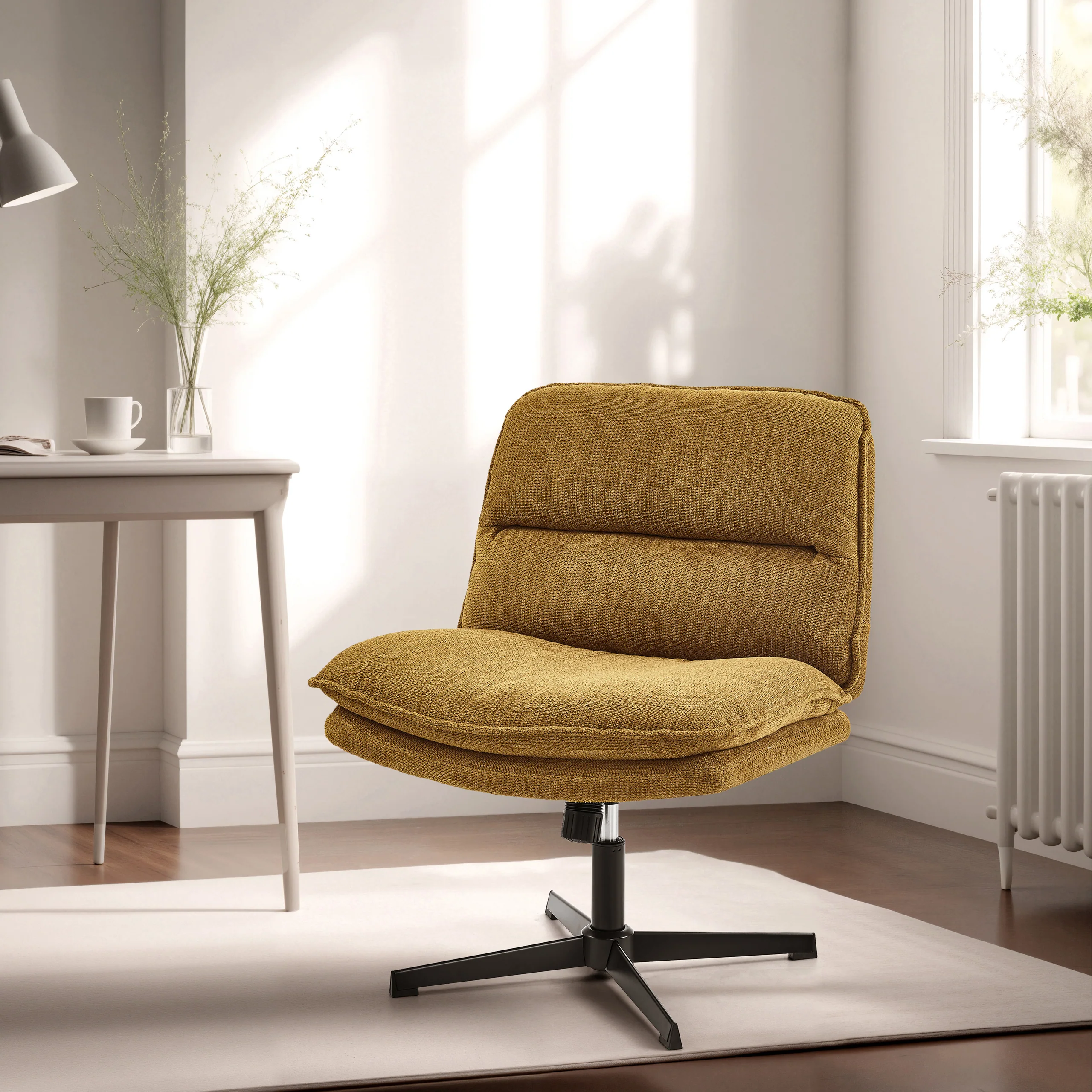 Drehstuhl Schneidersitz / Loungesessel Criss Cross 20 Stoff hellgrau hjh LIVING - Image 45