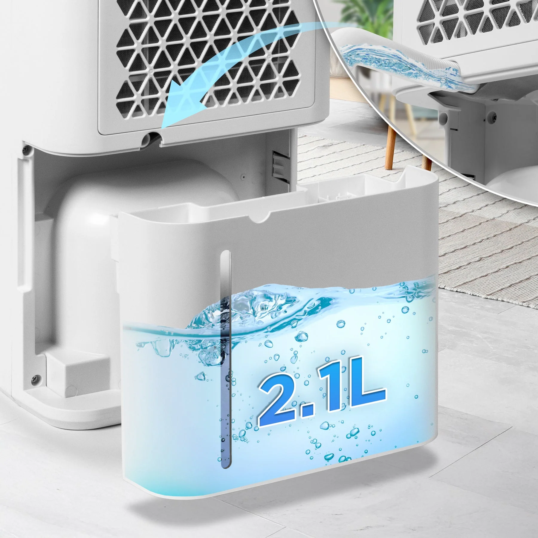 Duronic DH121 Luftentfeuchter, leise, 2100 ml Tank, für Räume bis 25 m² gegen Feuchte & Schimmel - Image 5